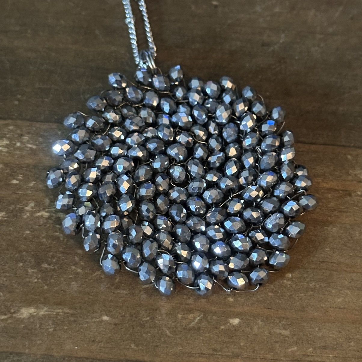 Other Silver tone woven cluster bead pendant necklace Size ONE SIZE - 2 Thumbnail