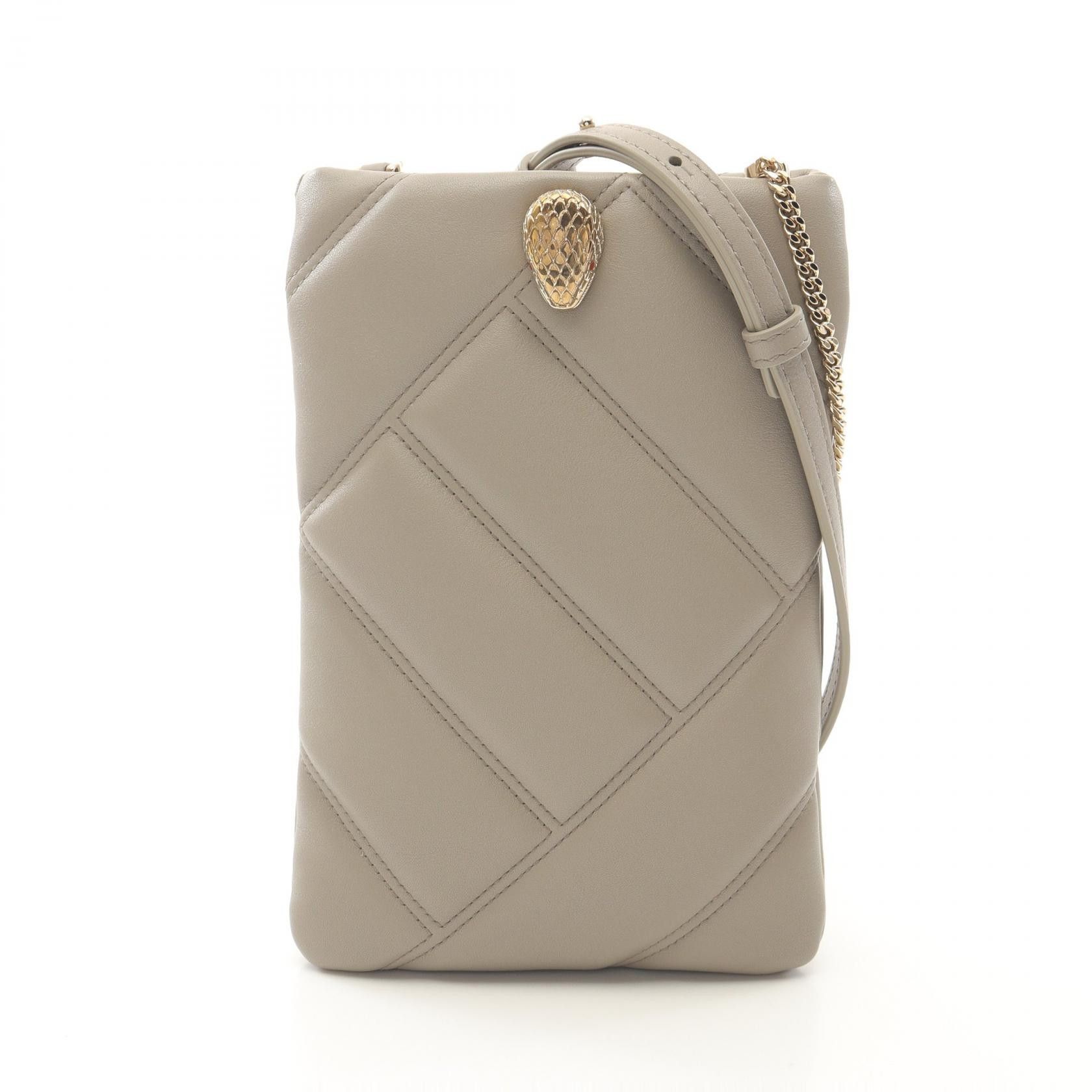 Bvlgari Bvlgari Serpenti Cabochon Leather Phone Case Shoulder Bag Leather Shoulder Bag in Beige, Women's