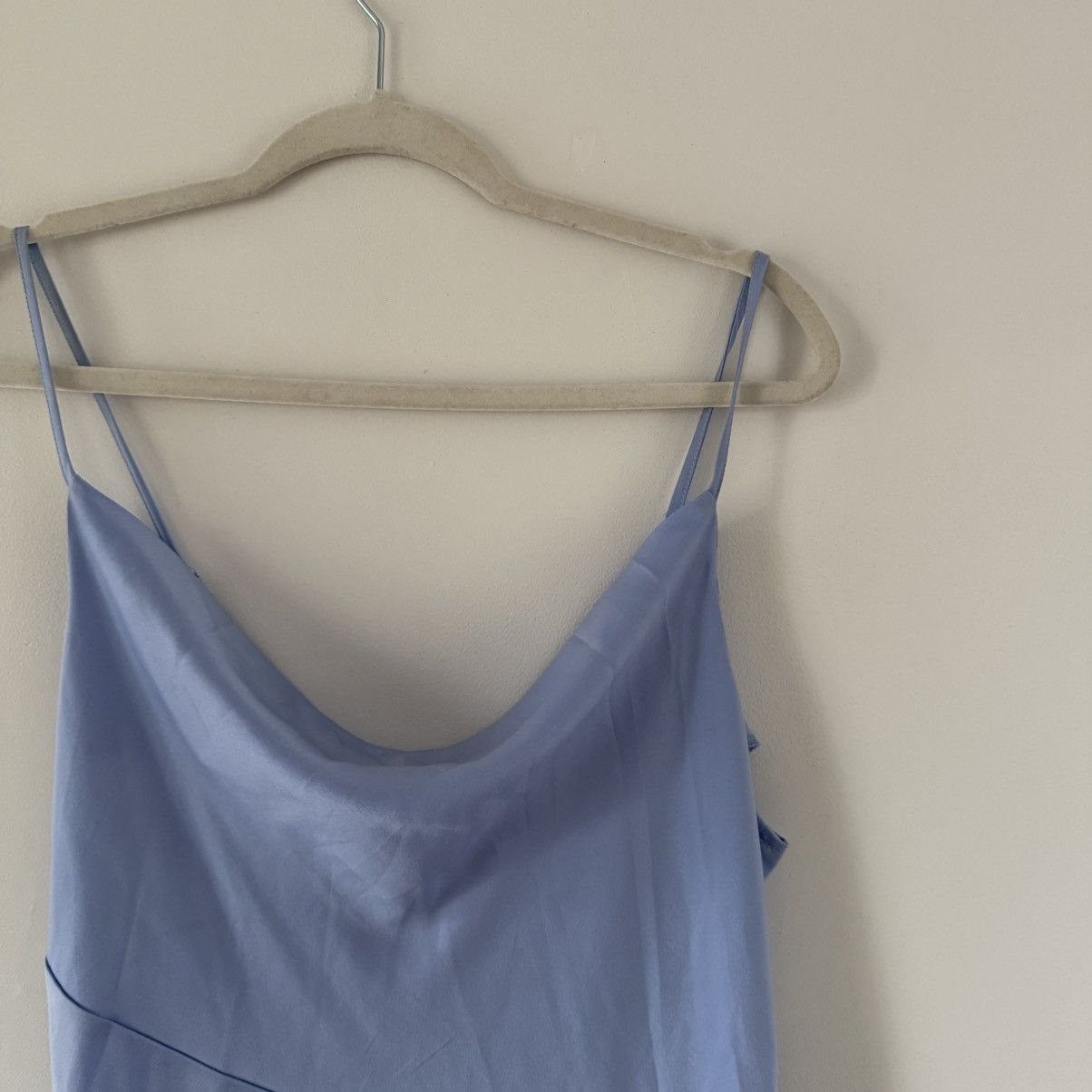 Other Powder Blue Satin Midi Slip Dress | Romantic Feminine Size M / US 6-8 / IT 42-44 - 2 Thumbnail