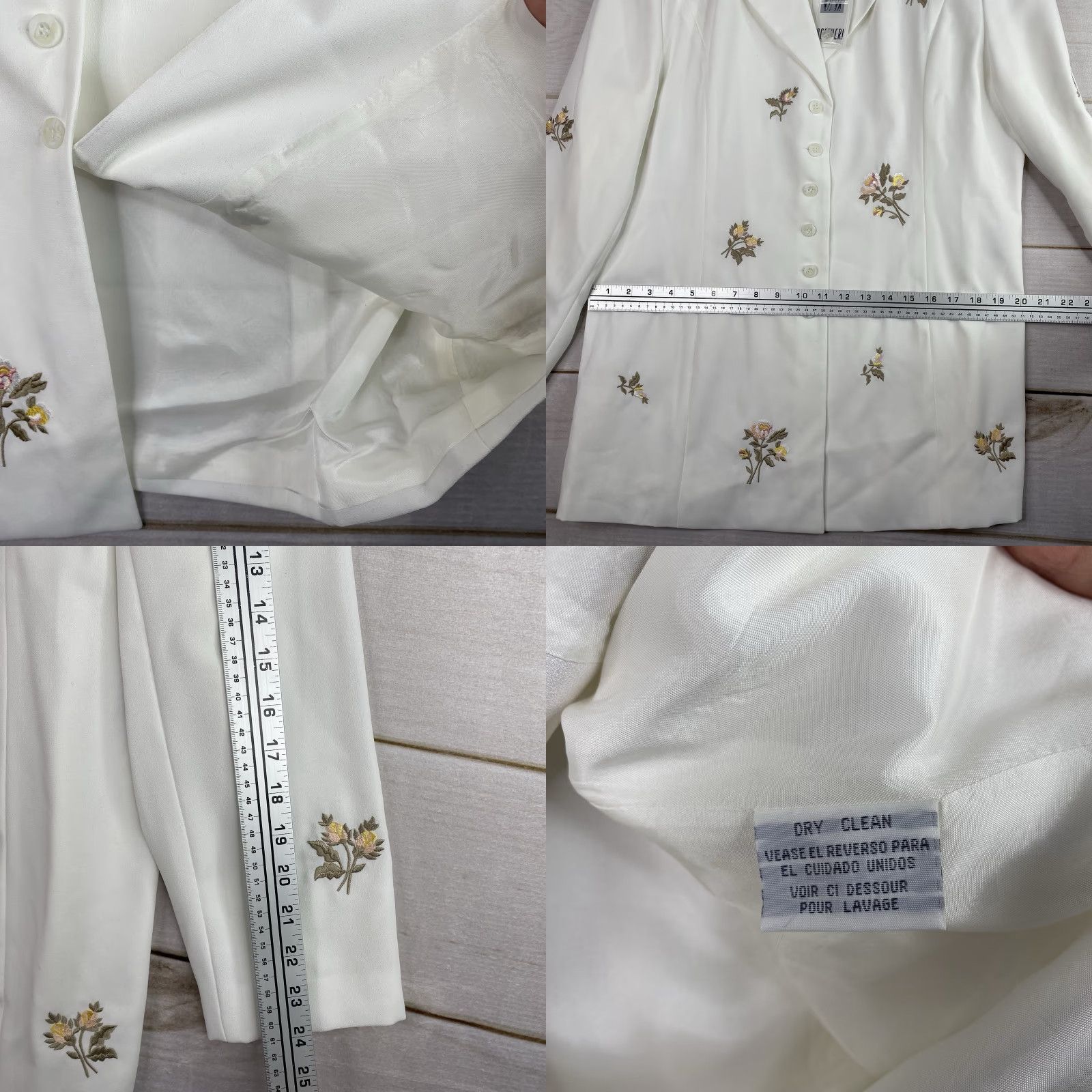 Vintage VINTAGE Together Blazer Shirt Womens 14 White Embroidered Floral 90s Retro Boho Jacket Size XL / US 12-14 / IT 48-50 - 8 Thumbnail