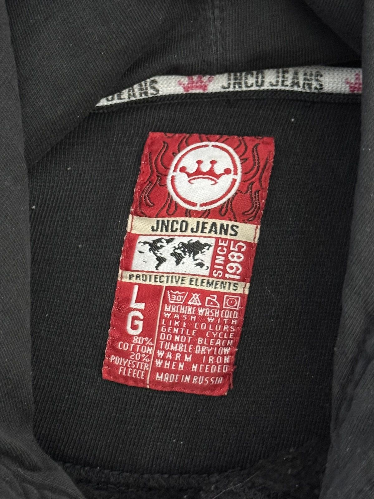 JNCO Y2K JNCO Jeans Skull Sleeve Graphic Hoodie / Sunfaded Vtg Size US L / EU 52-54 / 3 - 3 Thumbnail