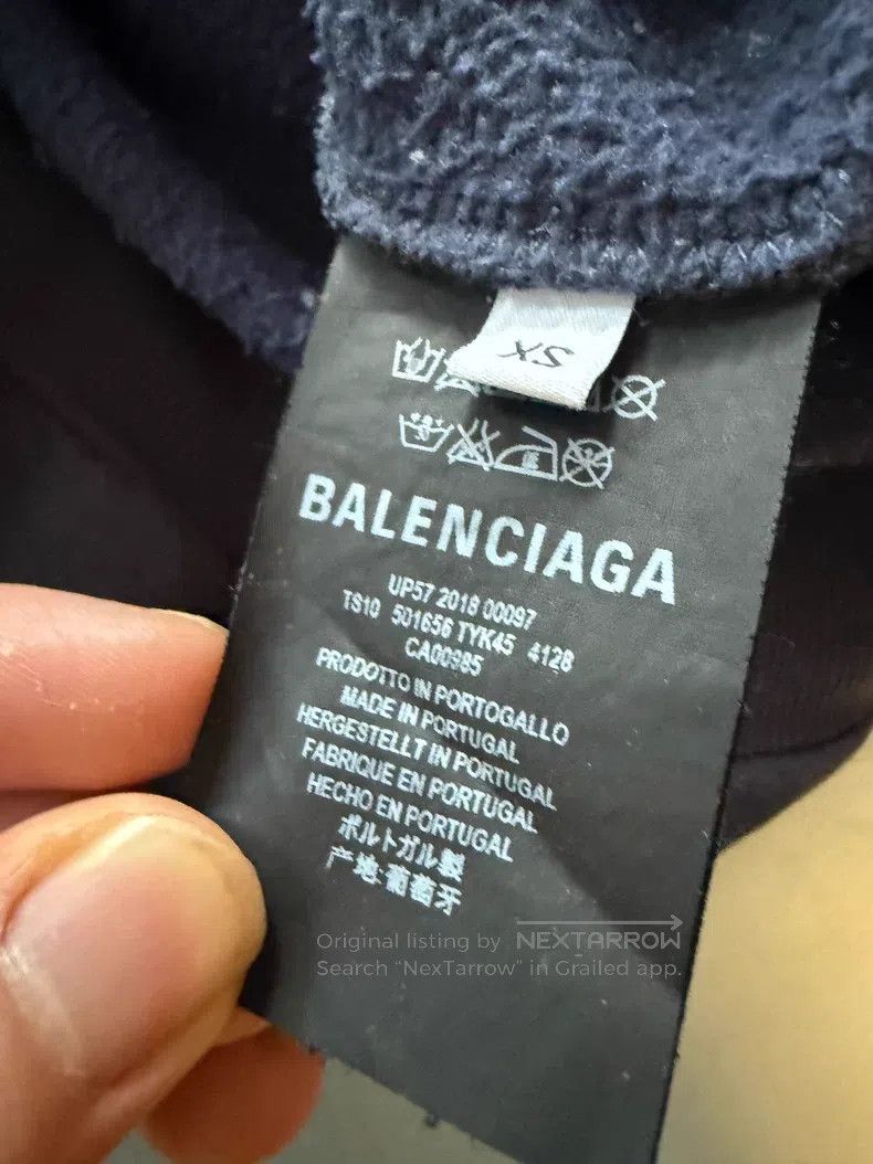 Balenciaga Balenciaga Navy Blue Wheat Hoodie Size US XS / EU 42 / 0 - 5 Thumbnail
