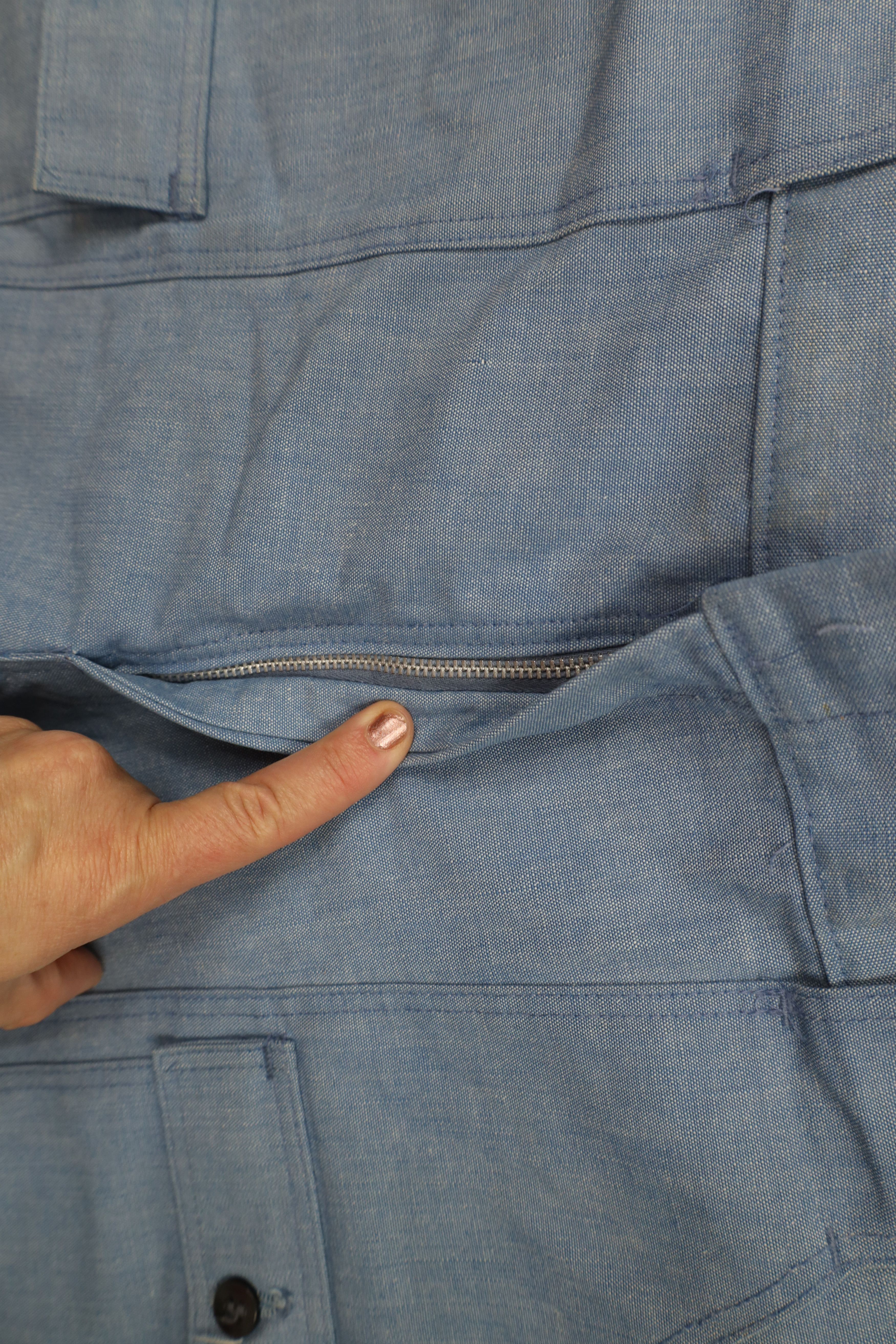 Vintage Vintage 70s Streetwear Chambray Above Knee Shorts Blue USA Size US 36 / EU 52 - 8 Thumbnail