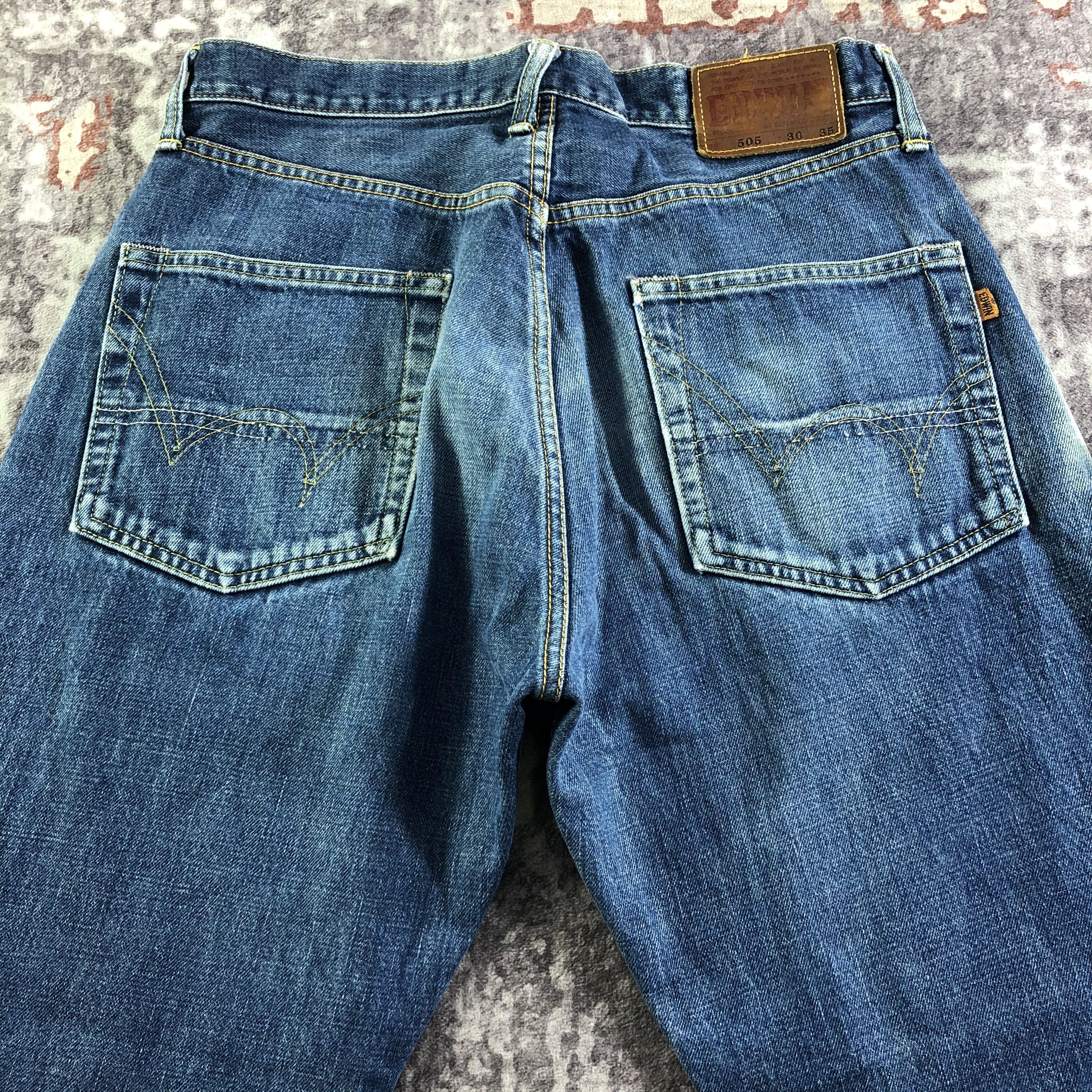 Edwin Vintage Redline Blue Wash Edwin 505 Jeans-JM3527 Size US 31 - 4 Thumbnail