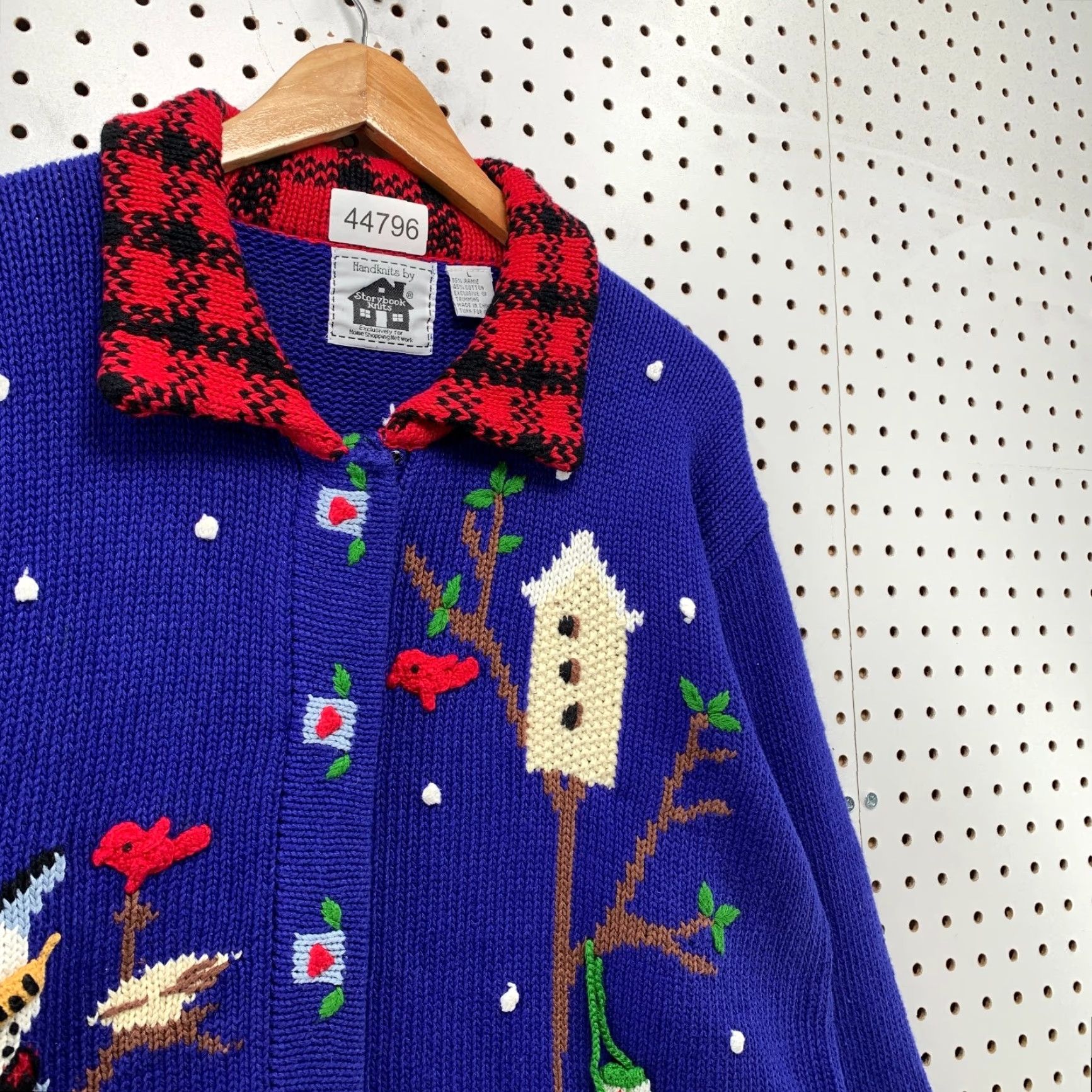 Vintage VINTAGE Storybook Hand Knits Cardigan Womens Large Blue Snow Man Christmas Handknits Up Size L / US 10 / IT 46 - 6 Thumbnail