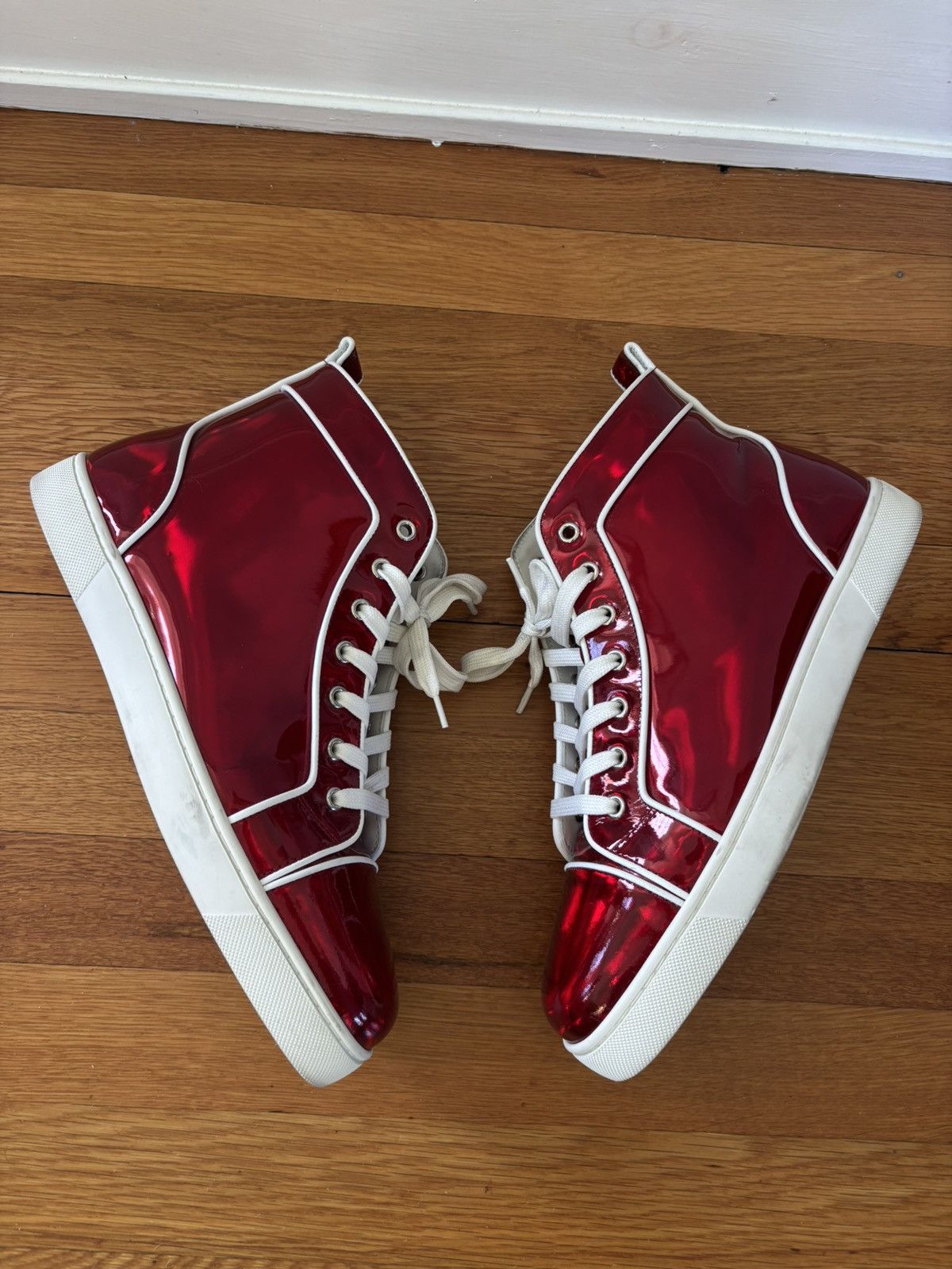 Christian Louboutin Red Shiny Christian Louboutin High Top Size US 10 / EU 43 - 2 Thumbnail