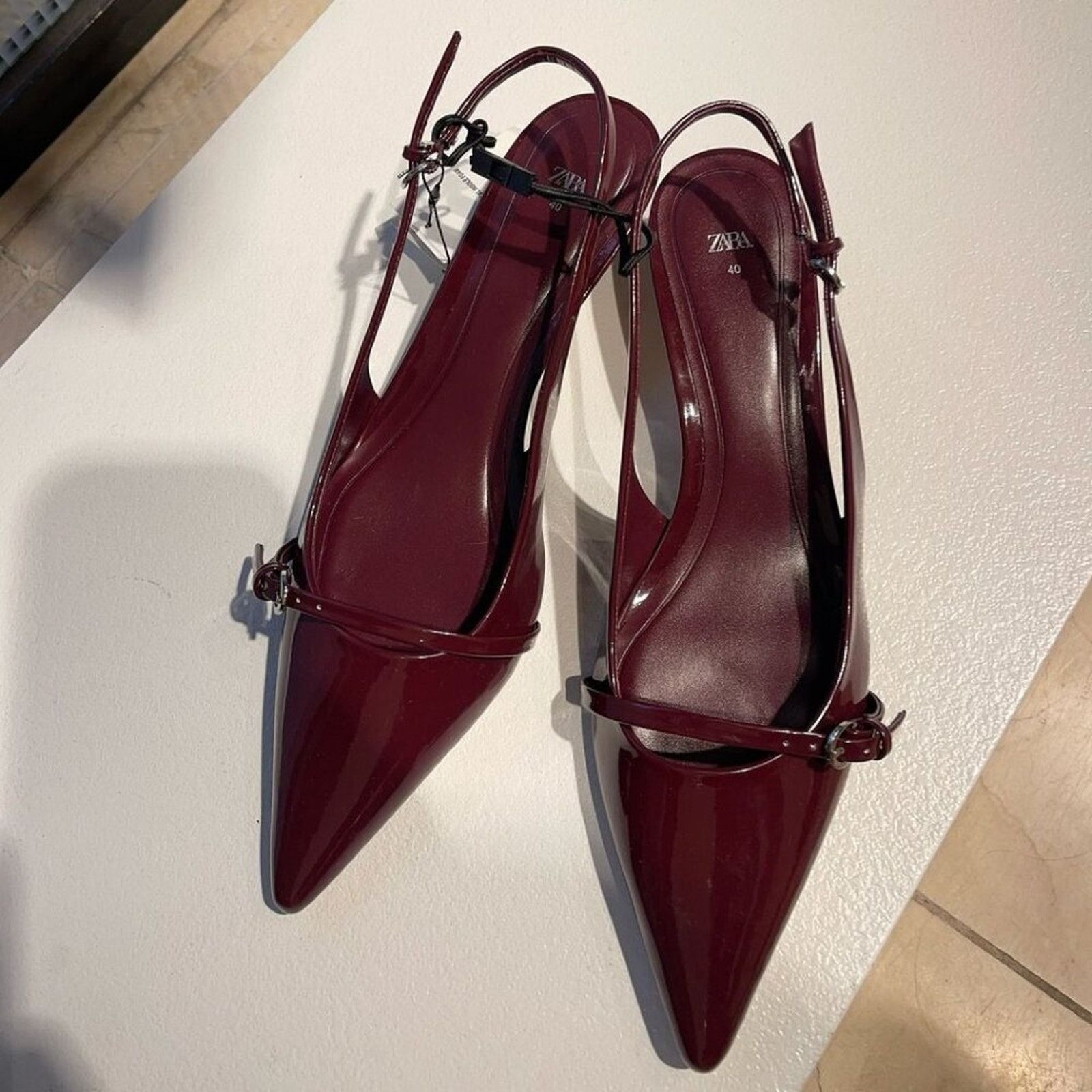 Zara ZARA VIRAL CHERRY RED FALL SLINGBACKS LAST ONE!!! Size US 7.5 / IT 37.5 - 14 Thumbnail