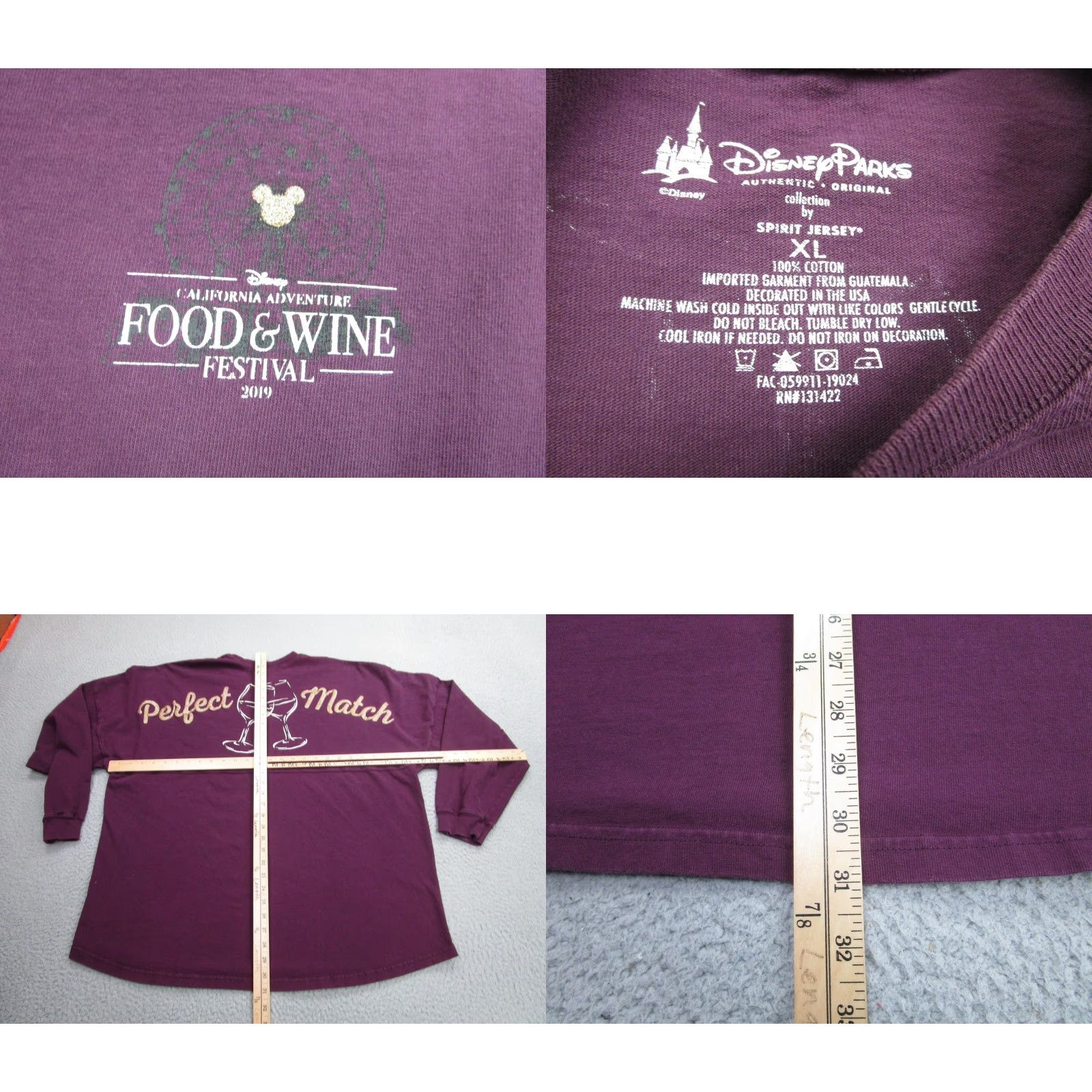 Disney Disney Parks Spirit Jersey Shirt Women's XL Purple Food & Wine Festival 2019 Mickey Mouse Size XL / US 12-14 / IT 48-50 - 8 Thumbnail