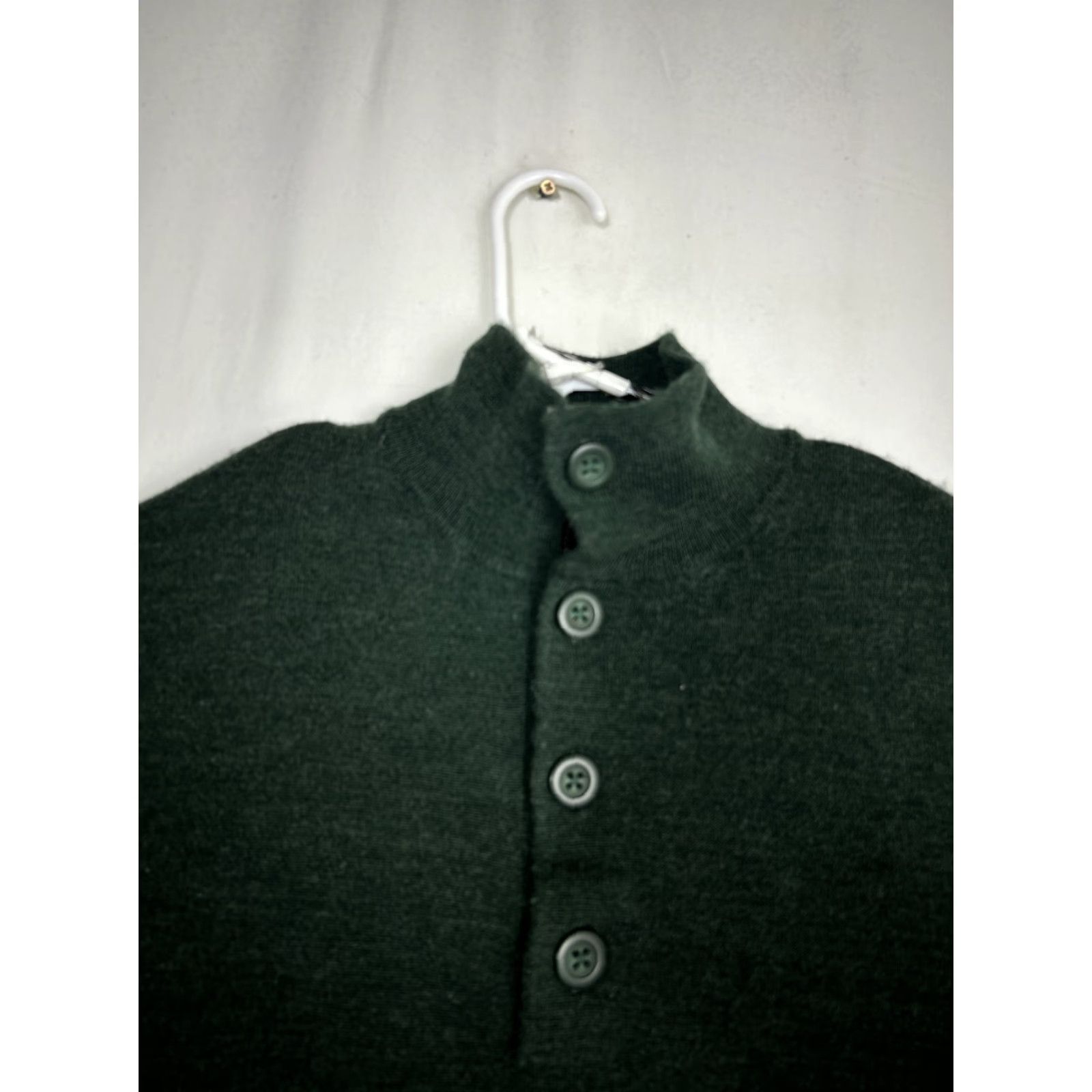 Banana Republic Banana Republic Sweater Mens M Green Merino Wool Mock Neck 1/4 Button Pullover Vintage No Flaws Size US M / EU 48-50 / 2 - 3 Thumbnail
