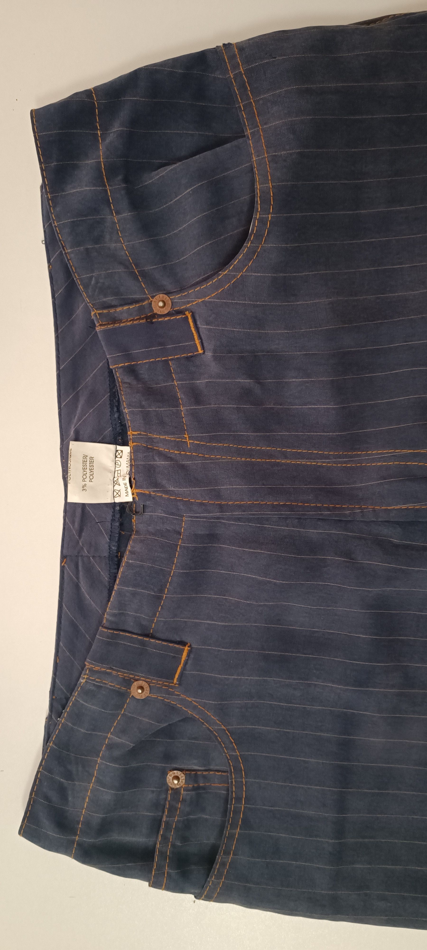 Jean Paul Gaultier Grayish blue pants with fine white vertical stripes Size 27" / US 4 / IT 40 - 4 Thumbnail