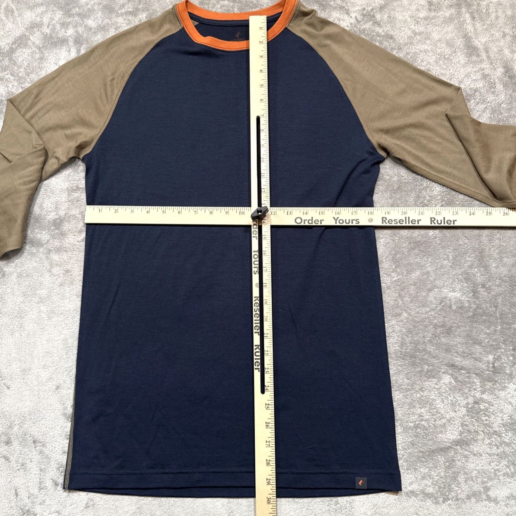 Layer 8 Merino Ridge Shirt Mens Medium Blue Brown Performance L/S Base Layer Outdoor Size US M / EU 48-50 / 2 - 4 Thumbnail