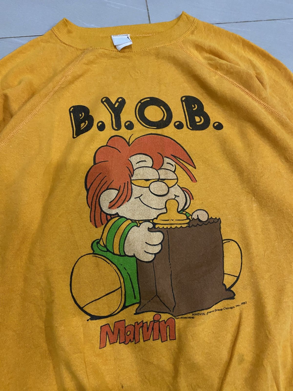 Vintage Super Rare 80s Byob Marvin Sweatshirt Size US L / EU 52-54 / 3 - 2 Thumbnail