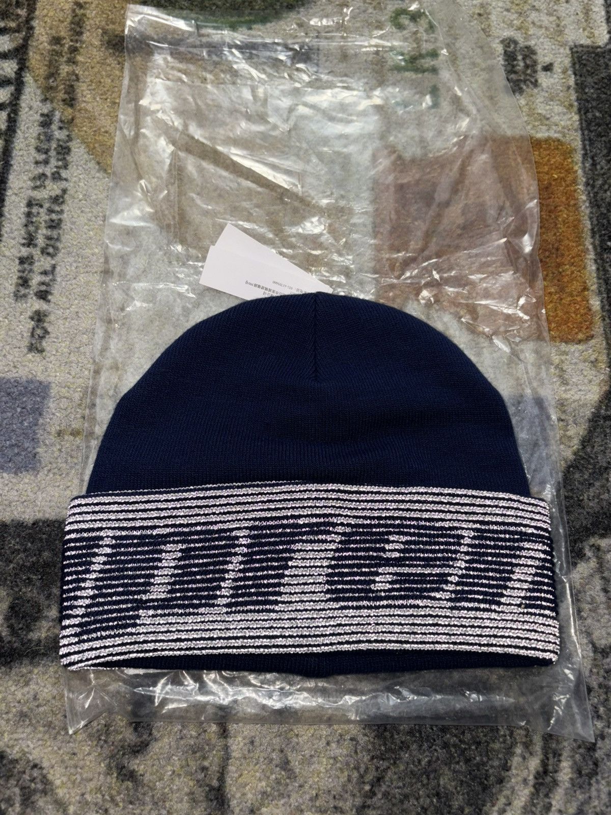 Supreme Supreme Reflective Jacquard Beanie Navy Size ONE SIZE - 1 Thumbnail