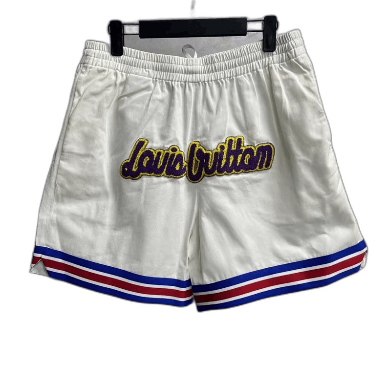 Louis Vuitton Louis Vuitton White Logo Print Basketball Shorts Size US 26 / EU 42 - 1 Thumbnail