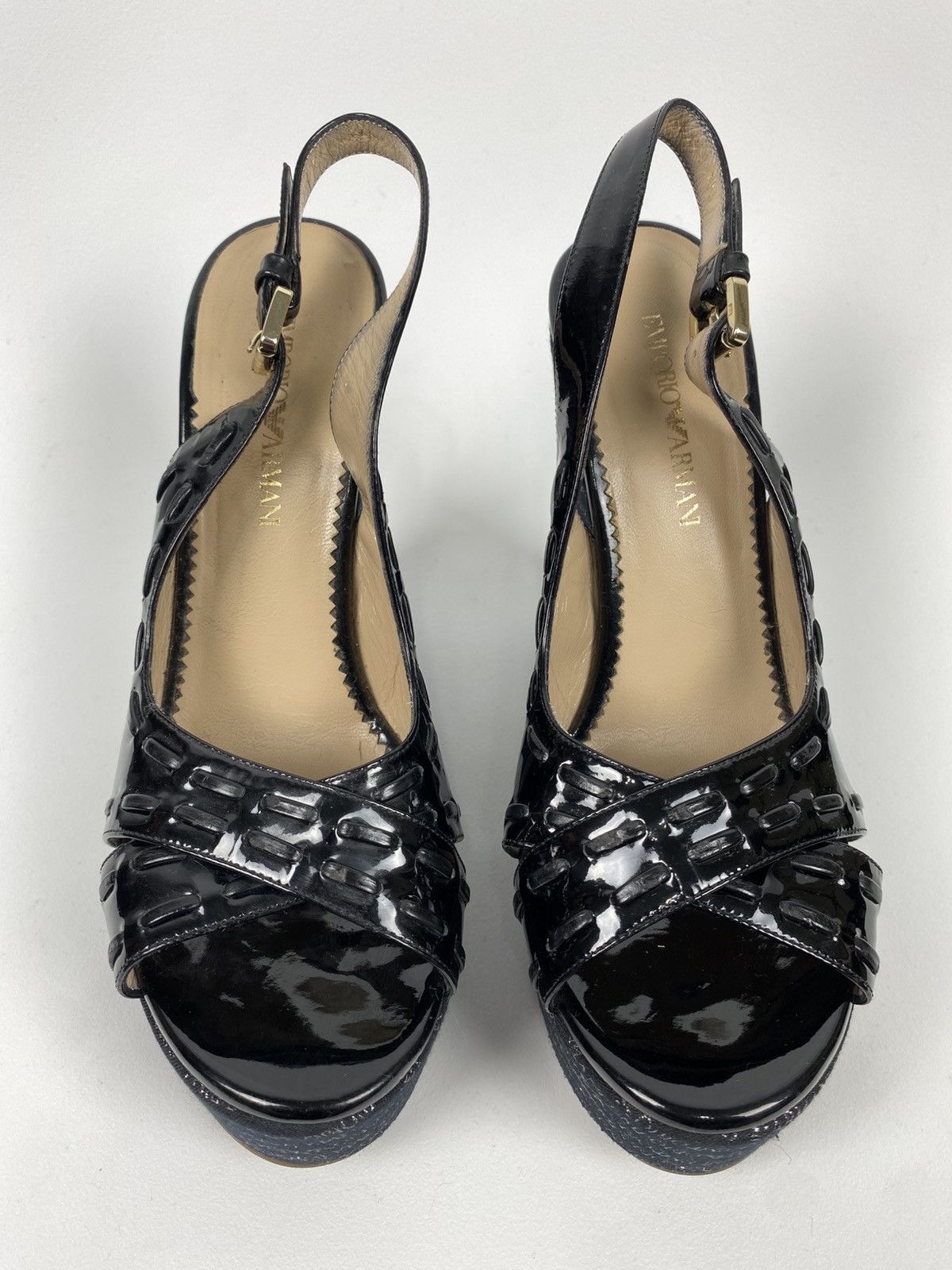 Emporio Armani Emporio Armani Platform Sandals Patent Leather size 39.5 Size US 9.5 / IT 39.5 - 2 Thumbnail