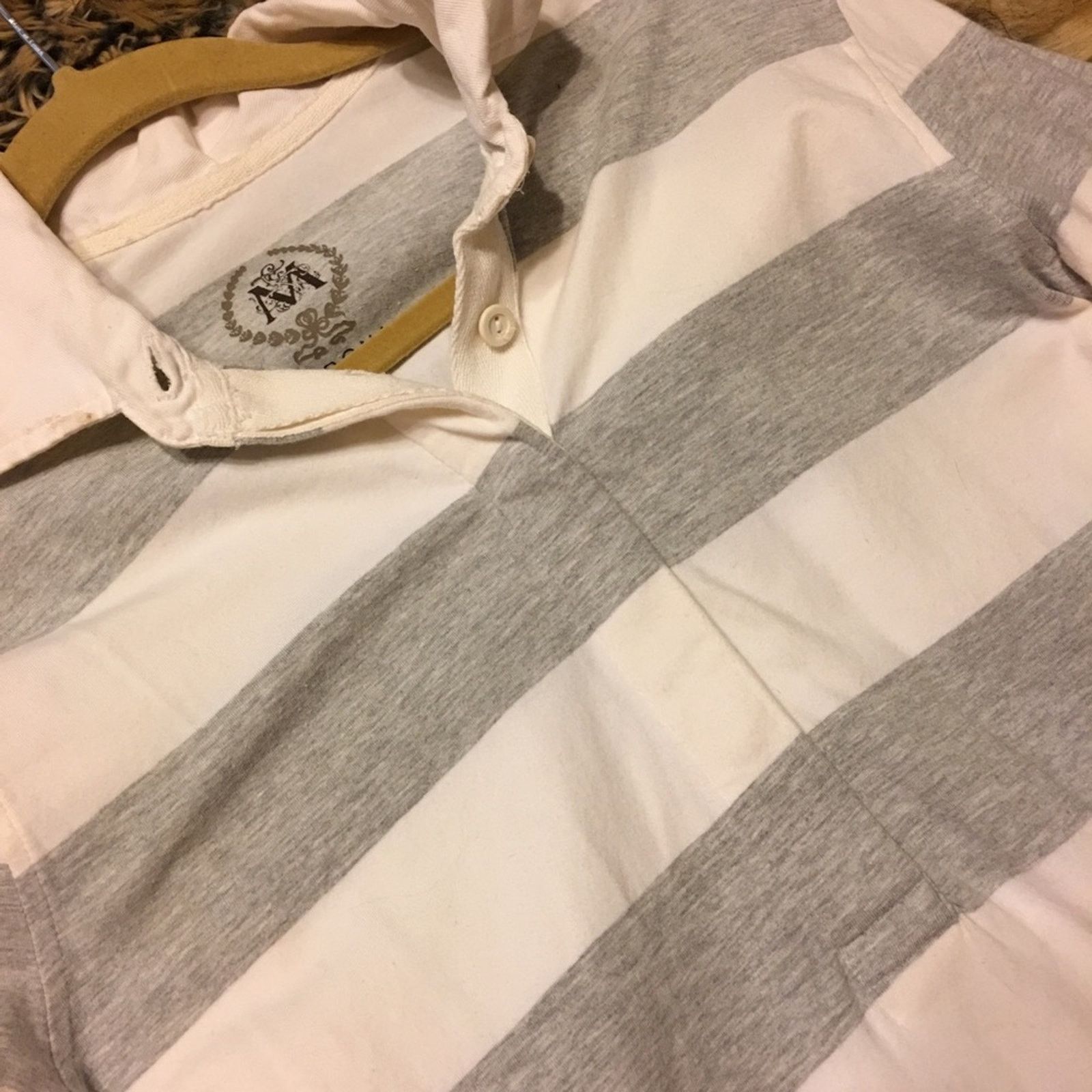 Merona Merona Long Tunic Top/Dress White/Grey NWOT L Size L / US 10 / IT 46 - 7 Thumbnail