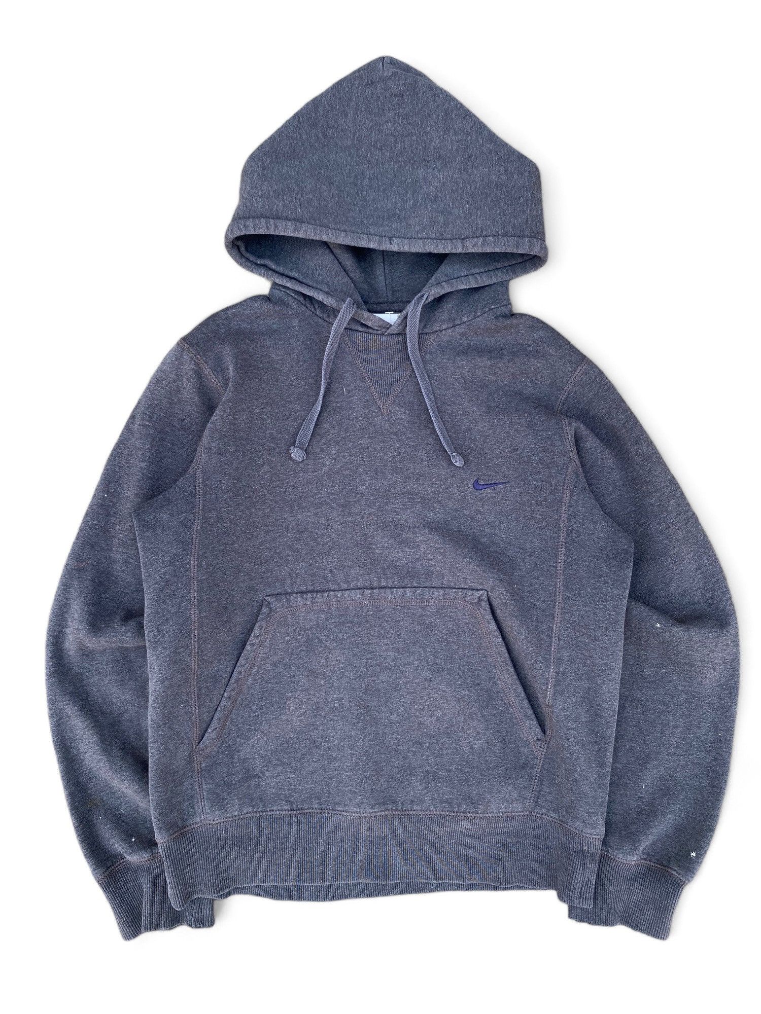 Nike × Vintage Vintage Nike Small Swoosh Distressed hoodie Silver Tag Y2K Size US S / EU 44-46 / 1 - 1 Thumbnail
