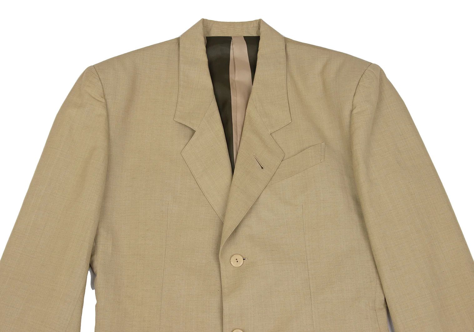 Jean Paul Gaultier Cotton Linen 3-Button Jacket in Beige, Size M Size US M / EU 48-50 / 2 - 2 Thumbnail