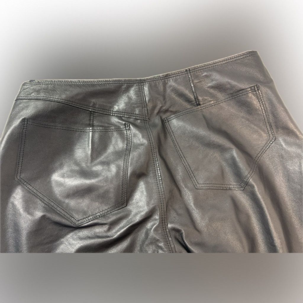 Guess Y2K Guess Genuine Leather Pants Size 8 Mid-Rise Straight Leg Size 30" / US 8 / IT 44 - 5 Thumbnail