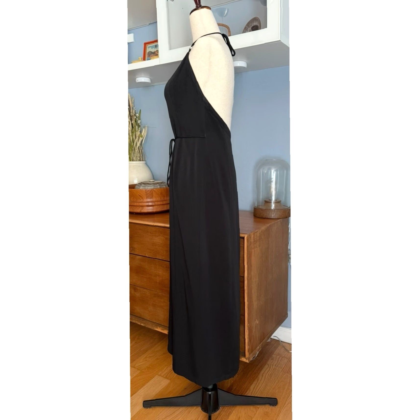Vintage VINTAGE Ozbek Black Wrap Maxi Dress Made In Italy Size US 10 XS/S Net Size XS / US 0-2 / IT 36-38 - 3 Thumbnail