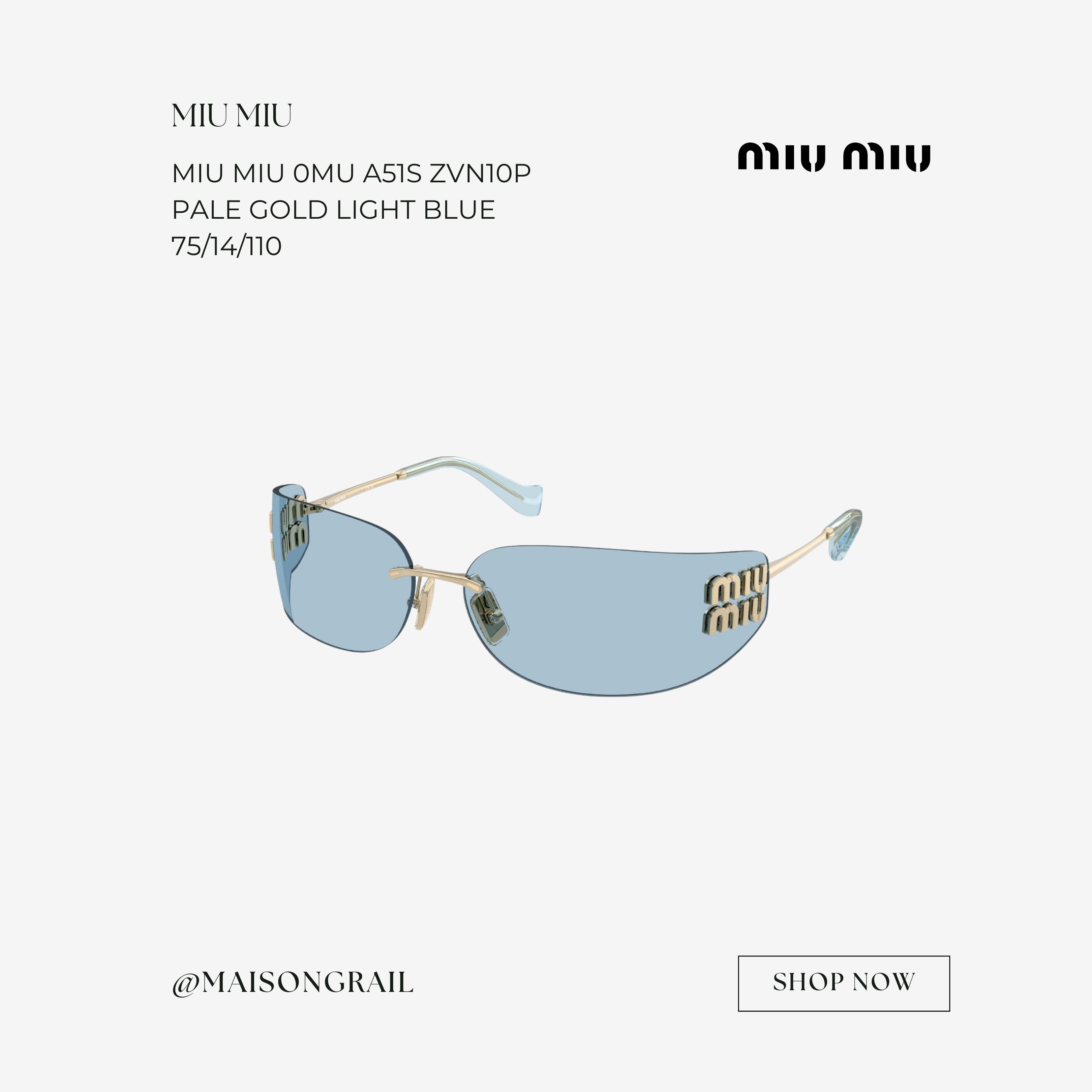 Miu Miu MIU MIU 0MU A51S ZVN10P SUNGLASSES Size ONE SIZE - 1 Thumbnail