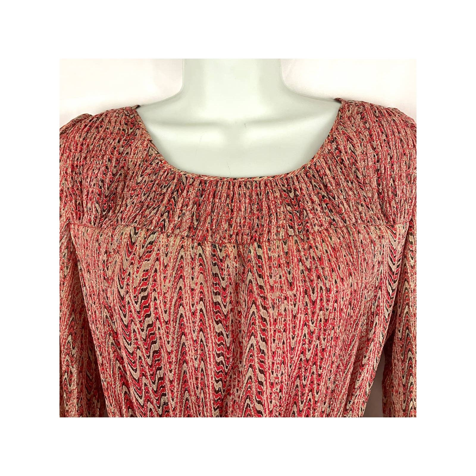Armani Exchange Armani Exchange AX Silk Abstract Metallic Dress Sz 4 Size S / US 4 / IT 40 - 4 Thumbnail