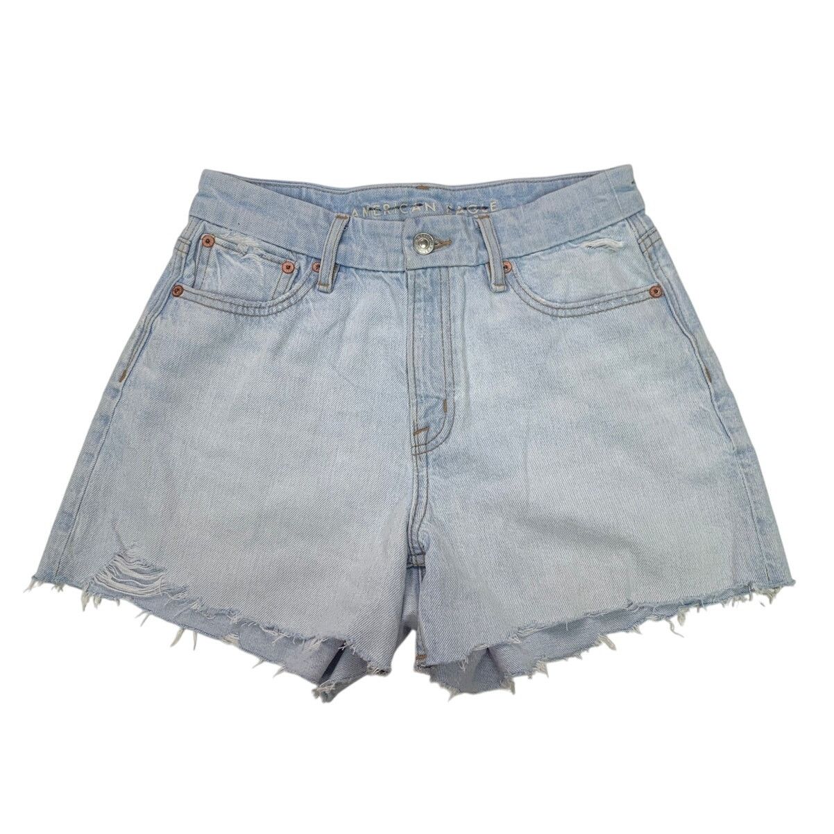 American Eagle Outfitters New American Eagle Womens Size 4 Curvy Relaxed Jorts Denim Size 27" / US 4 / IT 40 - 1 Thumbnail