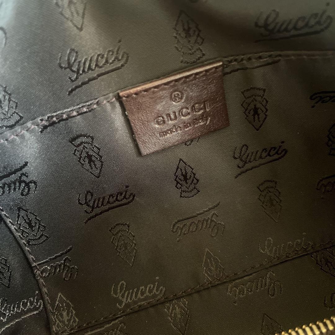 Gucci Gucci - Handbag Heart Ribbon Monogram Brown Leather Size ONE SIZE - 8 Thumbnail