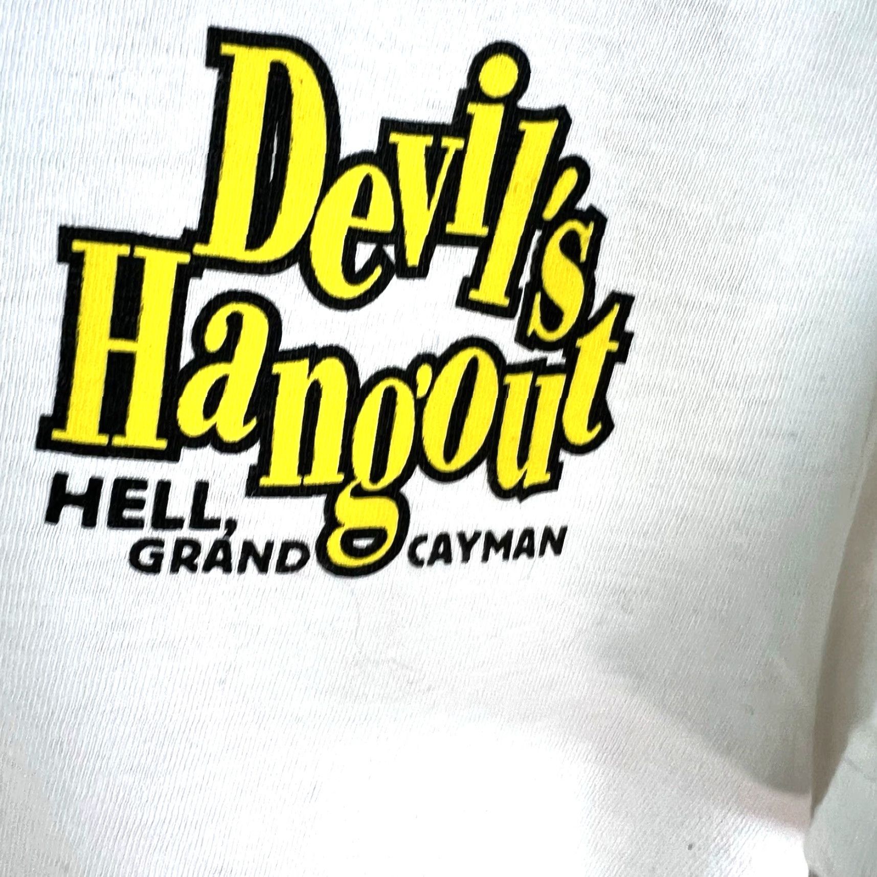 Vintage Tropic Plus Devils Hangout T-Shirt Mens 3XL White Graphic Print 90s Beach Size US XXL / EU 58 / 5 - 3 Thumbnail