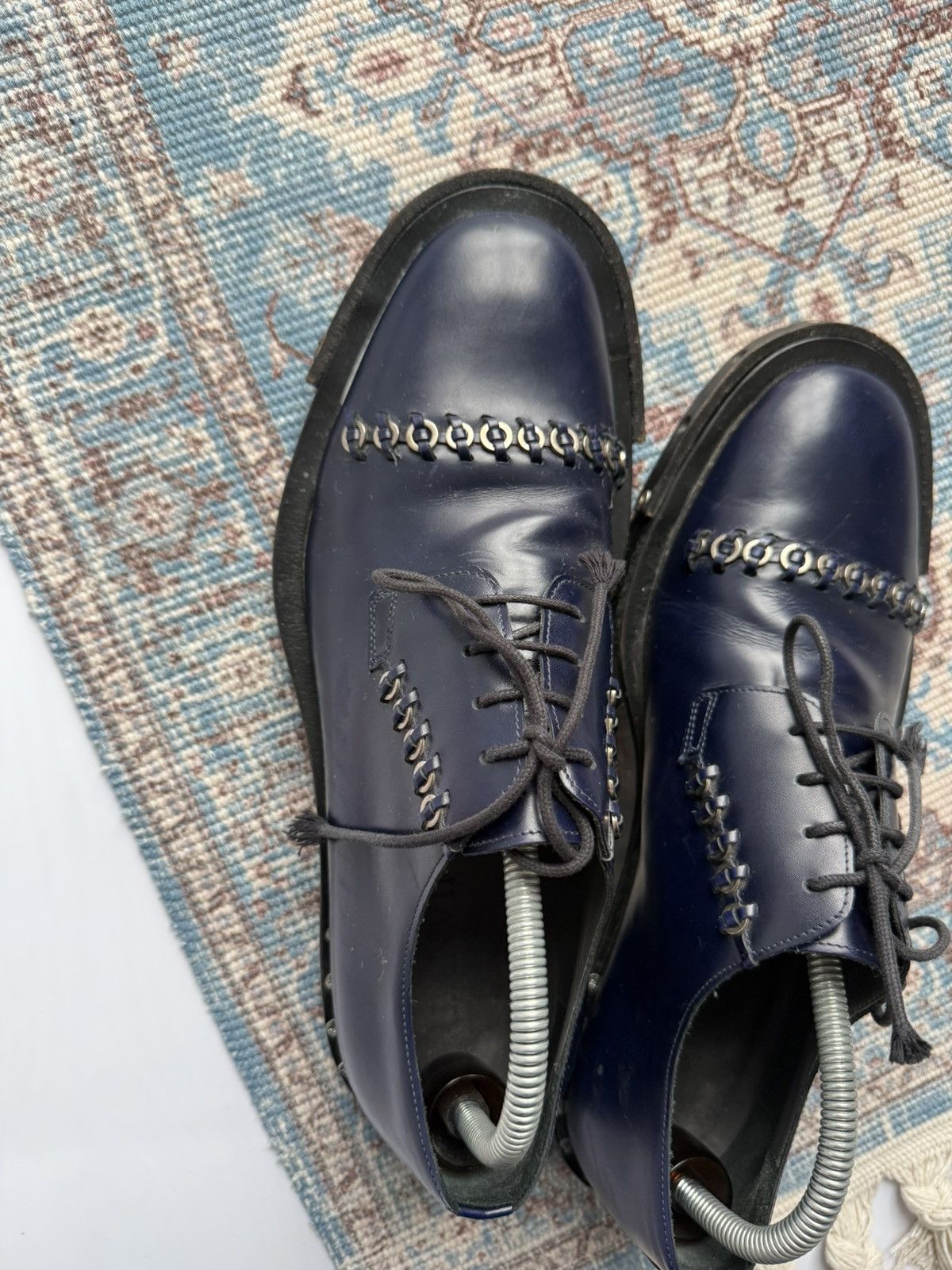 Lanvin Archive 2000s Lanvin Metal LaceUp Oxford Derby Leather Shoes Size US 9 / EU 42 - 11 Thumbnail