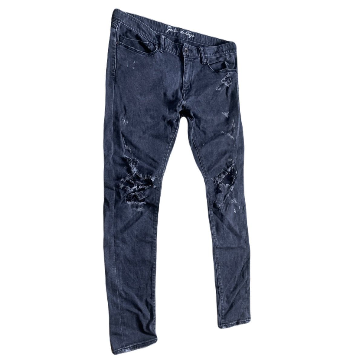 If Six Was Nine 2000s FUGA Vkei Distressed Skinny Jeans Japanese archive Size US 31 - 3 Thumbnail