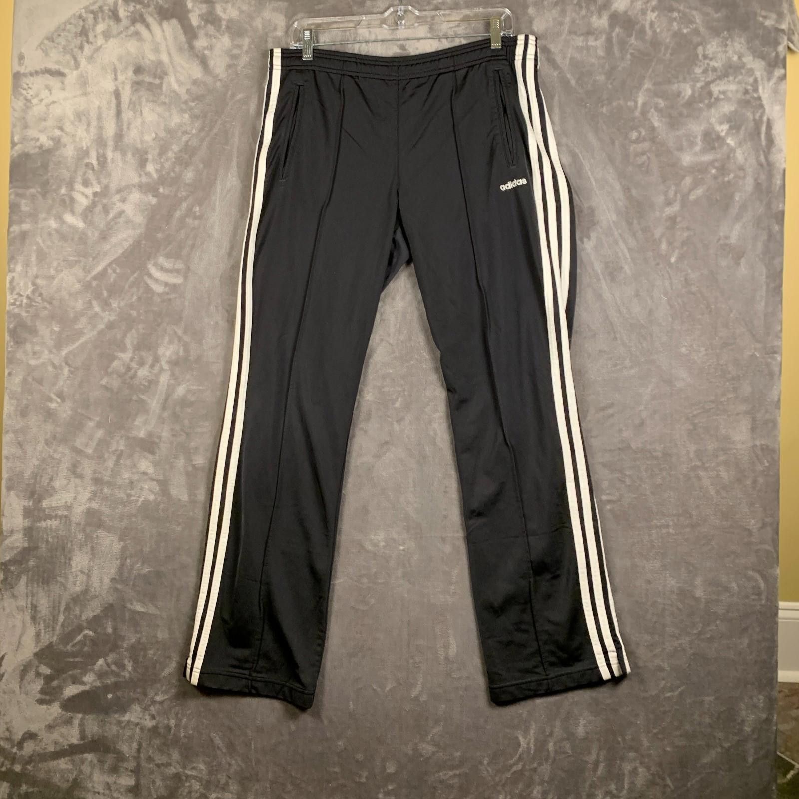 Adidas Y2K '04 Adidas Mens Black w White Stripe Track Pnts Sz S 371 Size US 30 / EU 46 - 1 Thumbnail