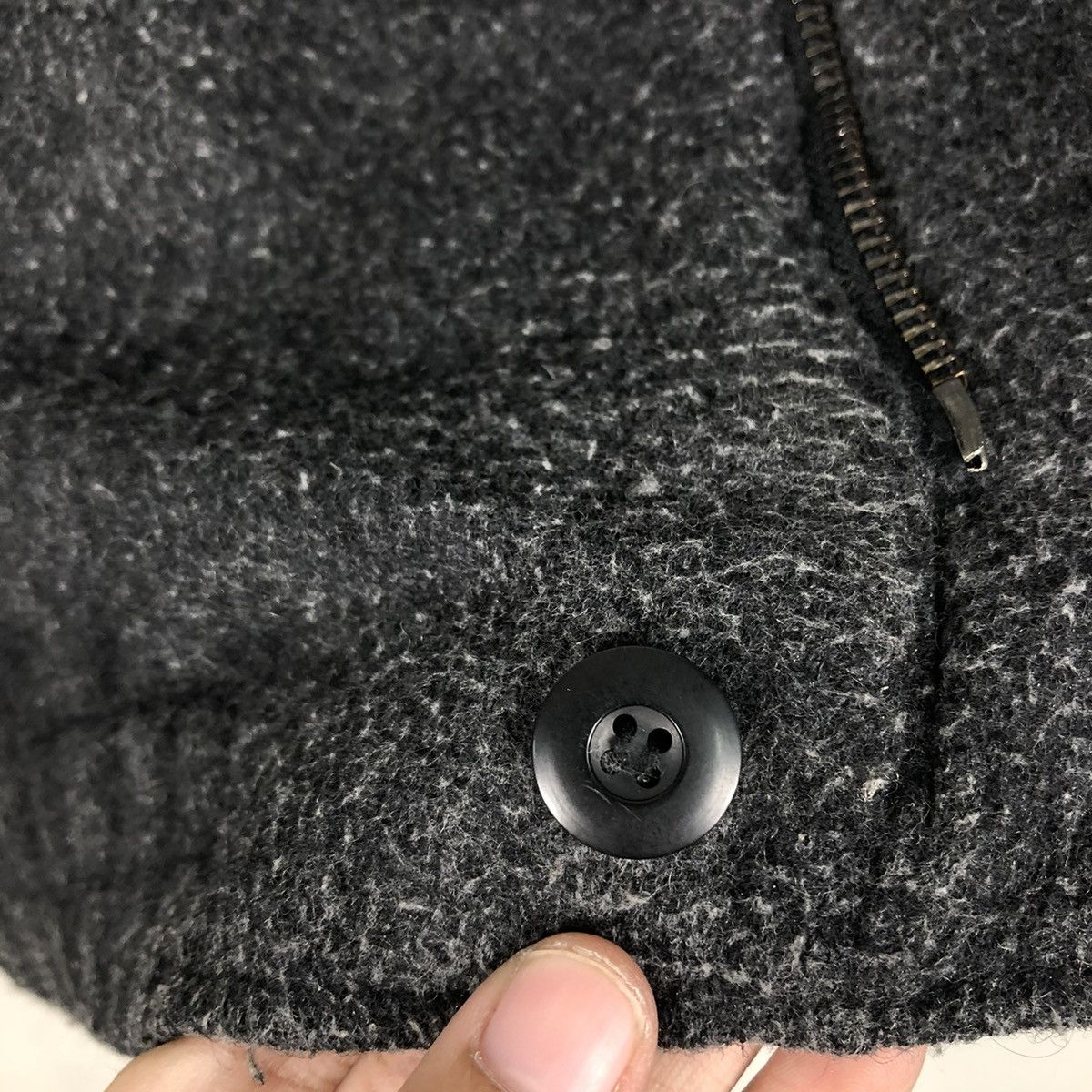Vintage 🔥VINTAGE WOOL BOMBER JACKET BONDAGE HIDDEN COLLAR BIKER Size US M / EU 48-50 / 2 - 18 Thumbnail