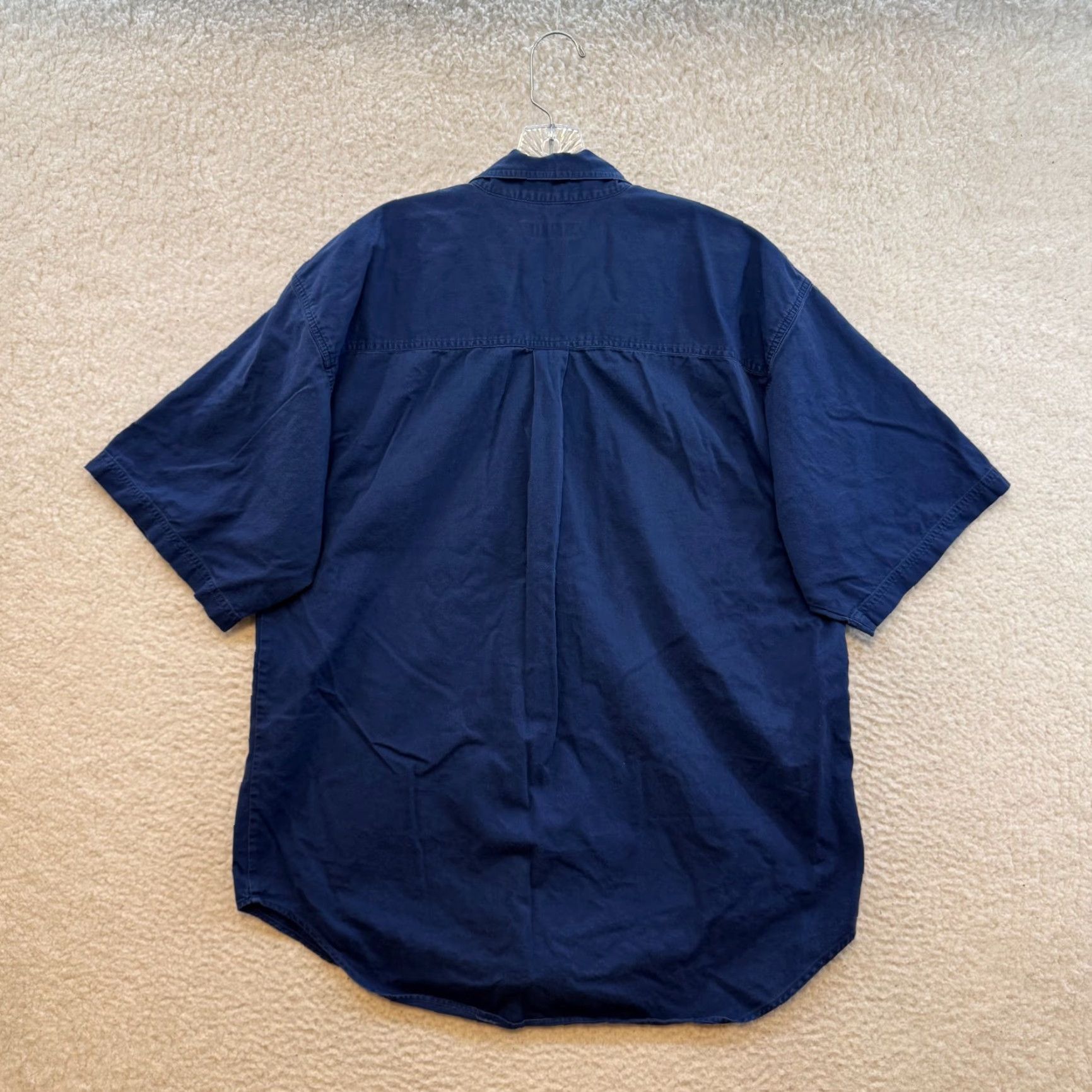 Bugle Boy VINTAGE Bugle Boy Button Down Shirt XL Mens Navy Blue Crest Embroidered Shirt Size US XL / EU 56 / 4 - 2 Thumbnail