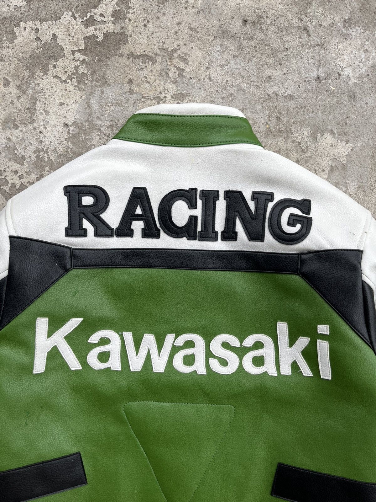 Japanese Brand Kawasaki Vintage Eco Leather PVC Motorcycle Racing Jacket Size US S / EU 44-46 / 1 - 12 Thumbnail