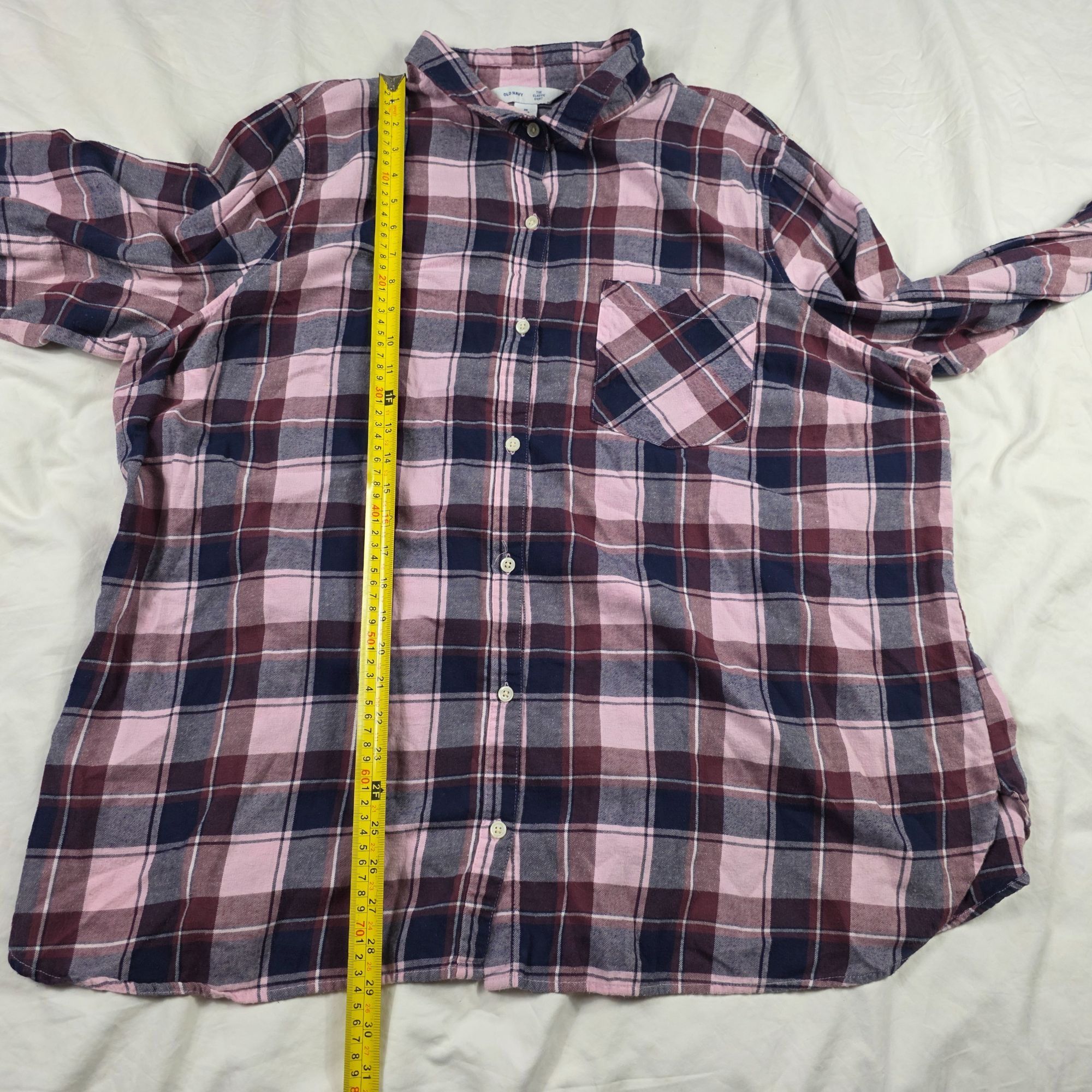 Old Navy Old Navy The Classic Shirt Womens 3X Plus Pink Blue Plaid Bu Size 3XL / US 20-22 - 7 Thumbnail