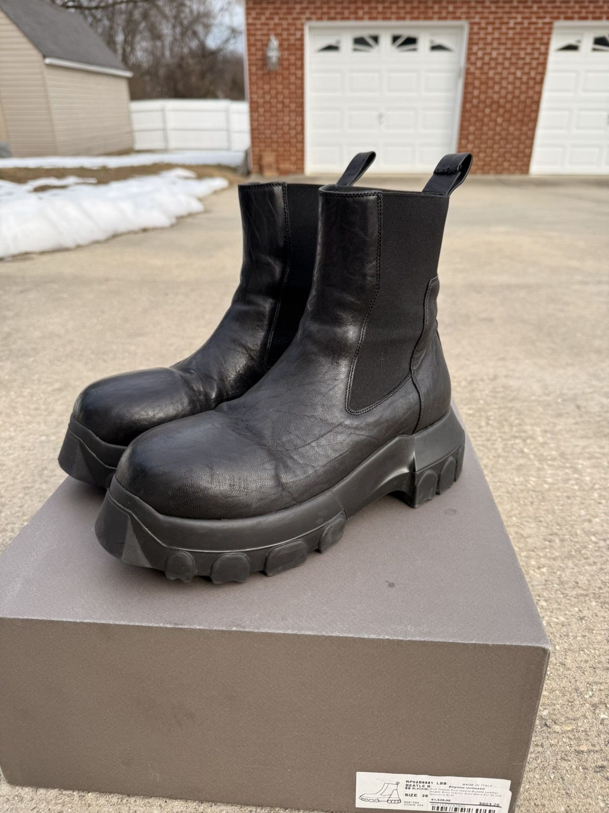 Rick Owens Rick Owens Bozo Beatle Tractor boot -fits US8