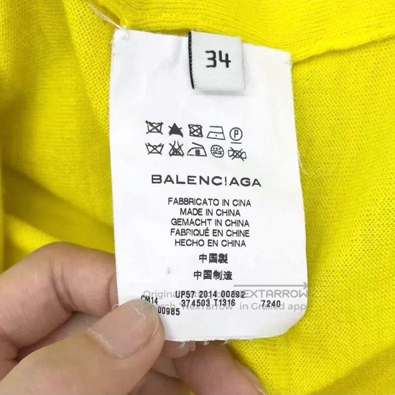 Balenciaga Balenciaga Lemon Yellow Irregular Wool and Cashmere Short Size XXS / US 00 / IT 34 - 4 Thumbnail
