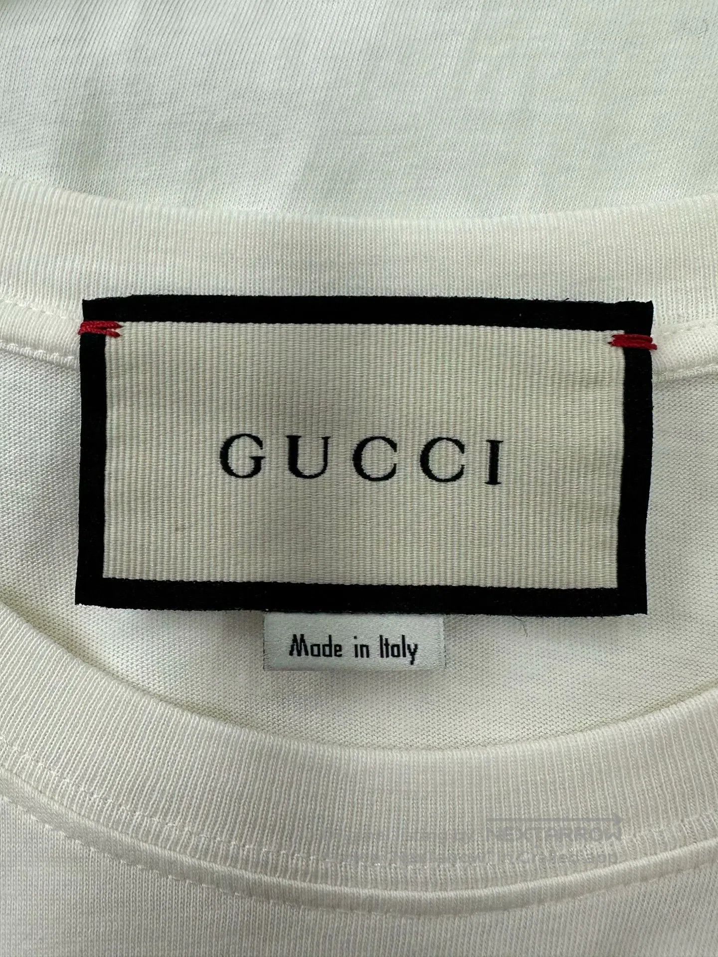 Gucci Guicci White Embroidered Cat Letter Logo Short Sleeve| Size US M / EU 48-50 / 2 - 3 Thumbnail