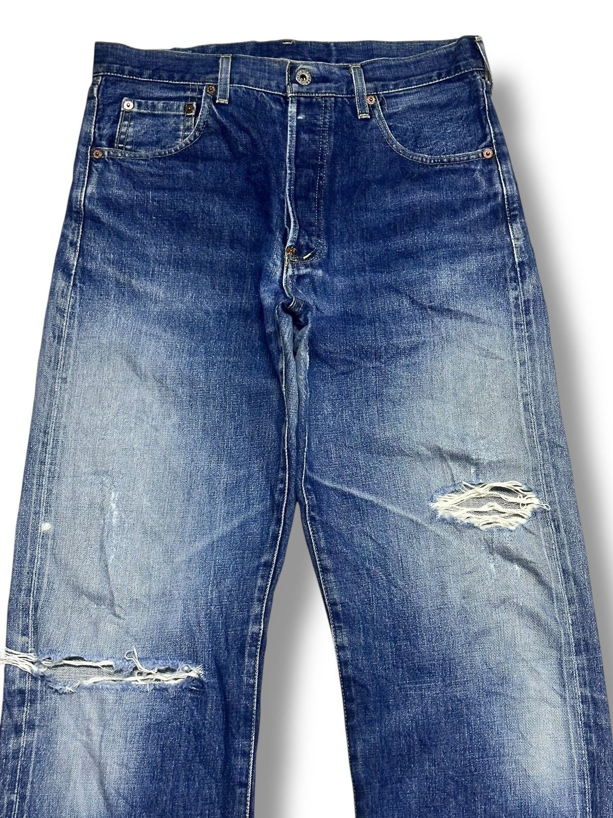 Levi's Levis Vintage Big E BuckleBack Rare Drop Selvedge Faded Size US 32 / EU 48 - 3 Thumbnail