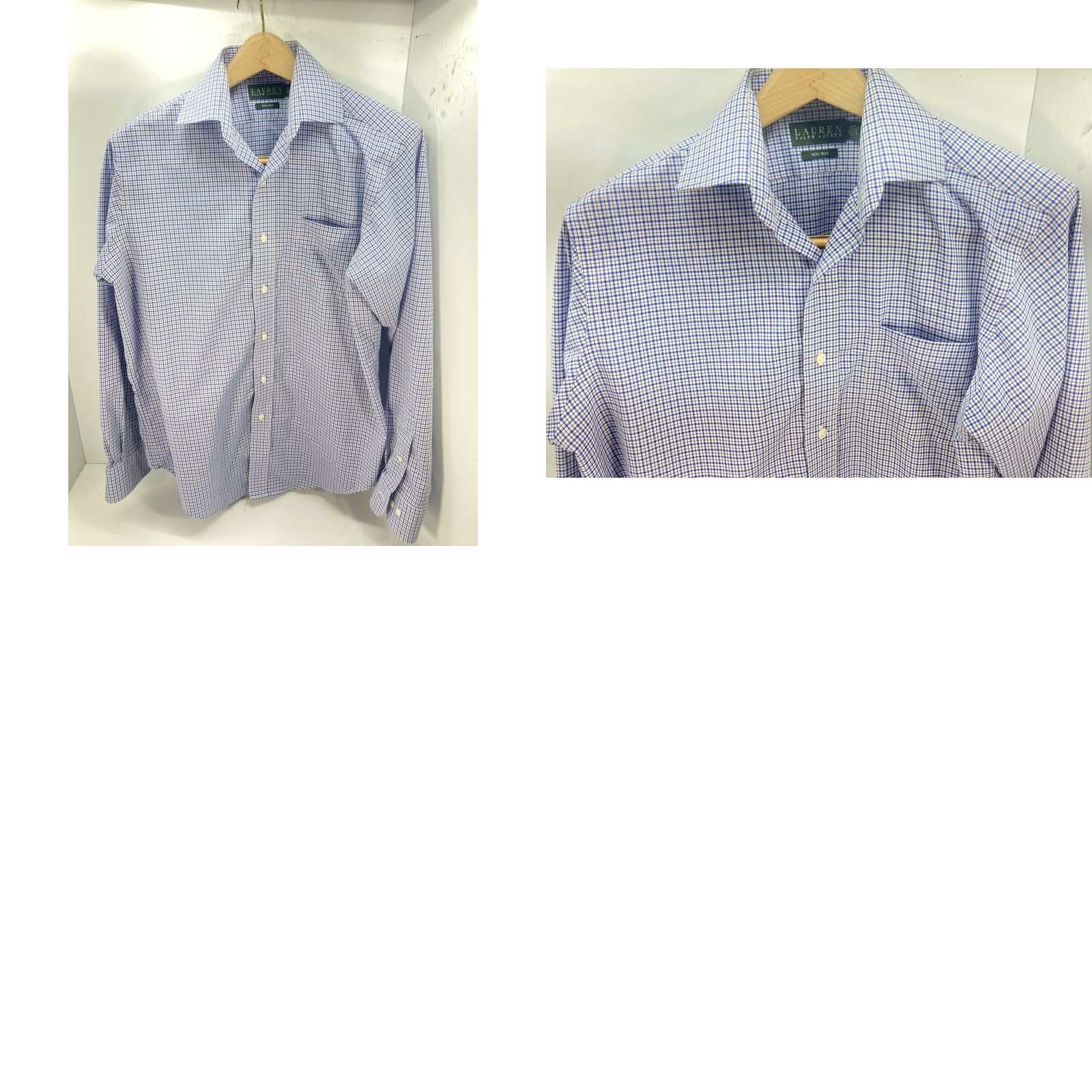 Ralph Lauren Ralph Lauren Dress Shirt Men Long Sleeve Non Iron Blue Check 15.5/35 M Size 40R - 9 Thumbnail