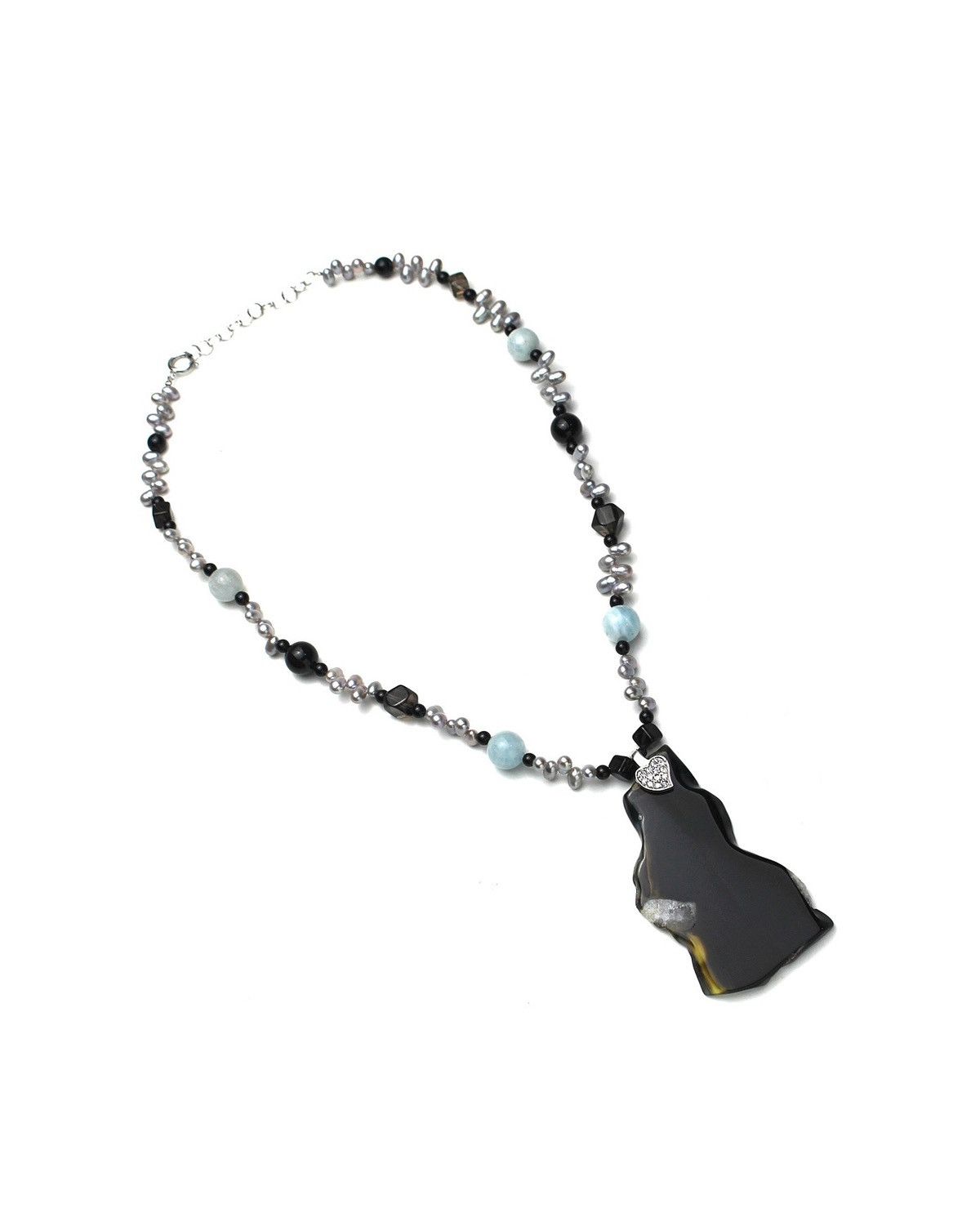 Japanese Brand 2000S JAPANESE MADE STERLING CHARM GEMSTONE BEADS NECKLACE Size ONE SIZE - 3 Thumbnail