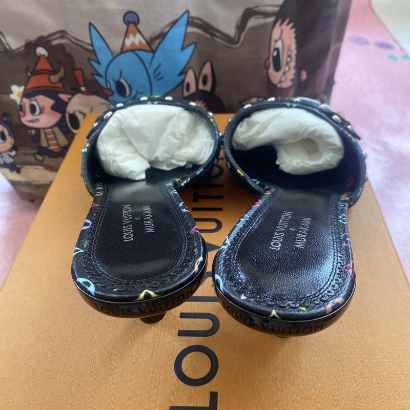 Louis Vuitton Takashi Murakami x Louis Vuitton Black Sandals Size US 6 / IT 36 - 3 Thumbnail