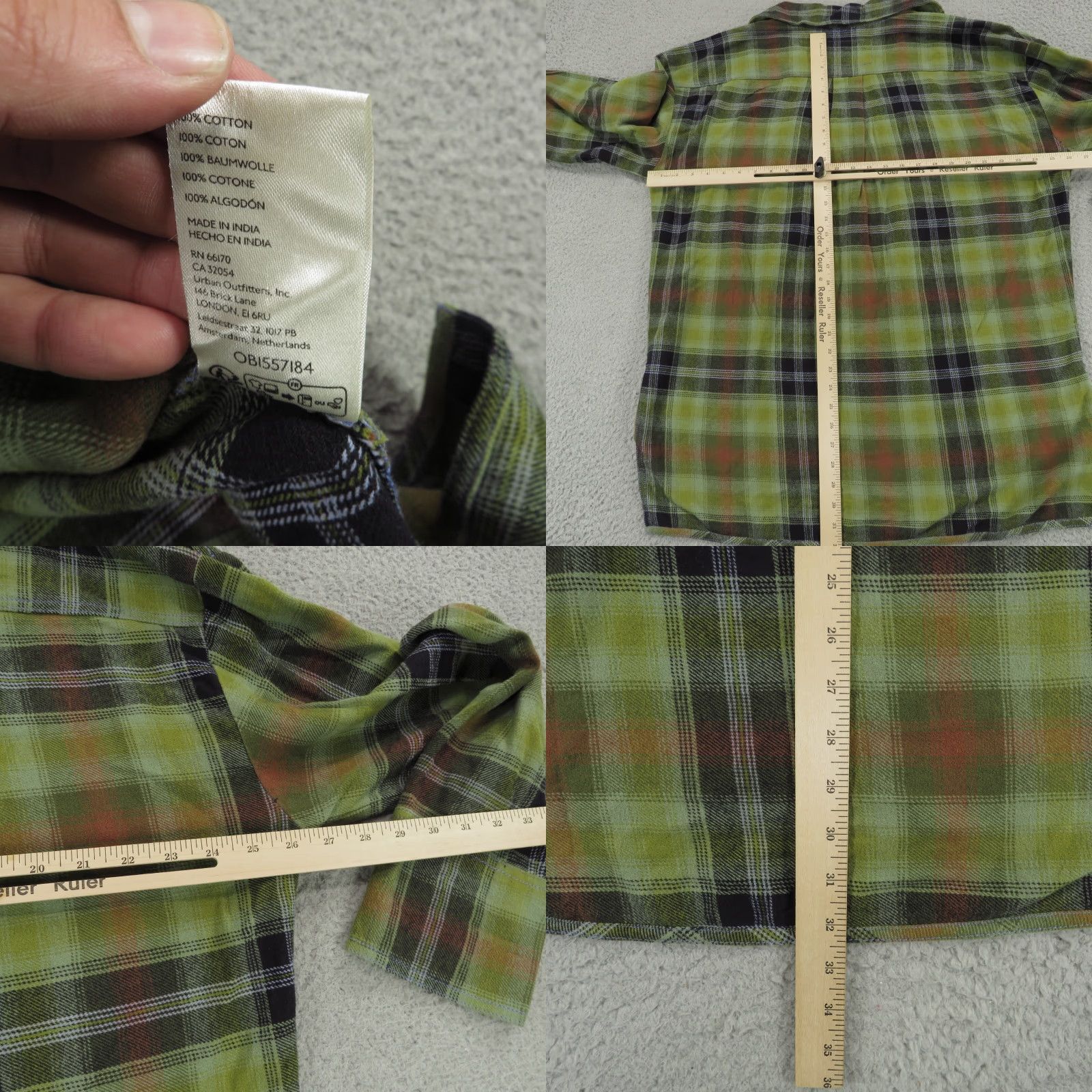 Vintage We The Free Top Womens Large Olive Plaid Oversized Cargo Snap Shacket Cozy Camp Size L / US 10 / IT 46 - 8 Thumbnail