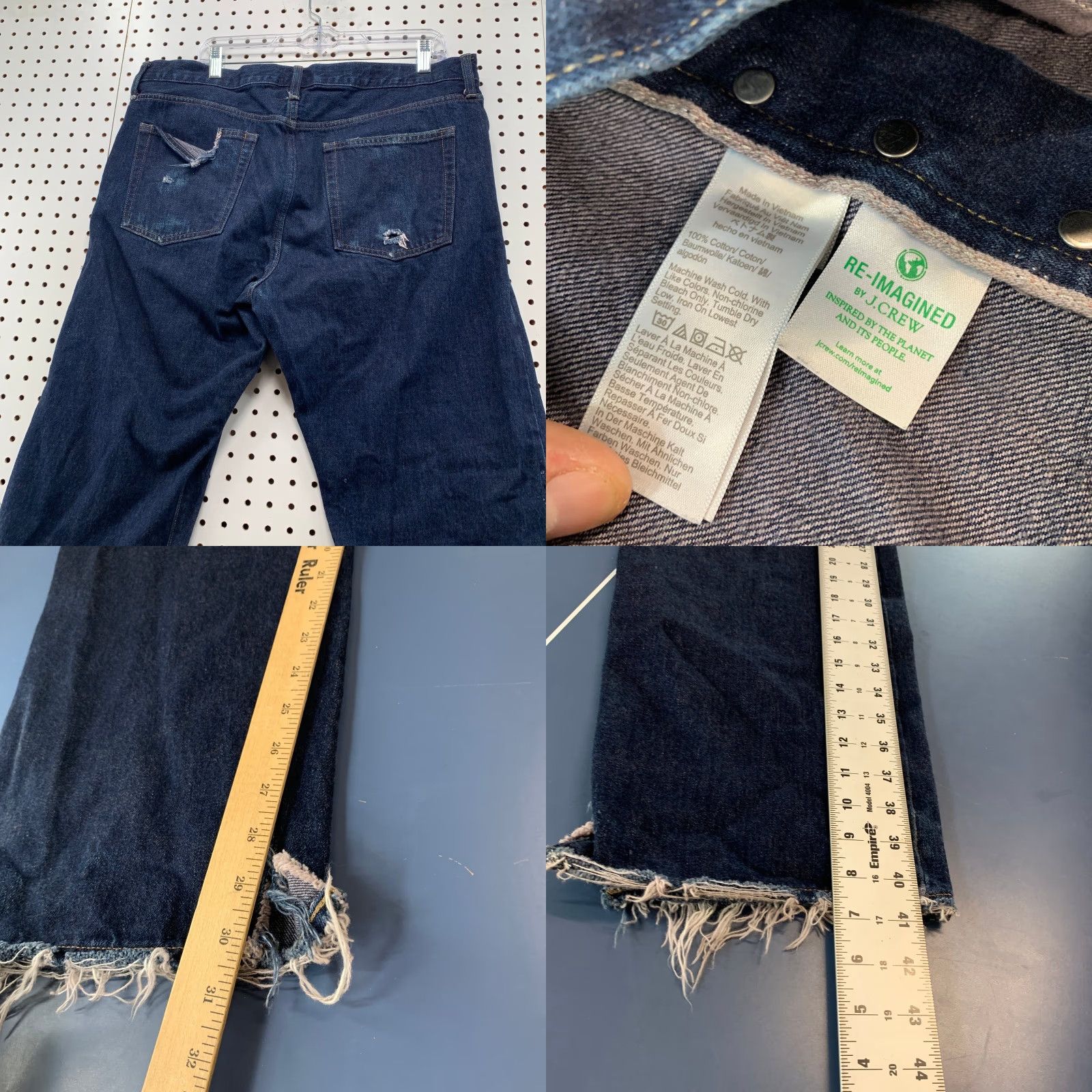 J.Crew JCrew Selvedge Denim Jeans Mens 36X32 Blue Straight Fit Distressed Size US 36 / EU 52 - 8 Thumbnail
