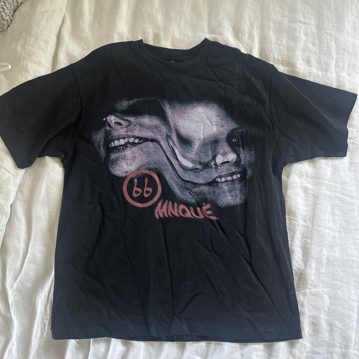 black graphic tee with unique design