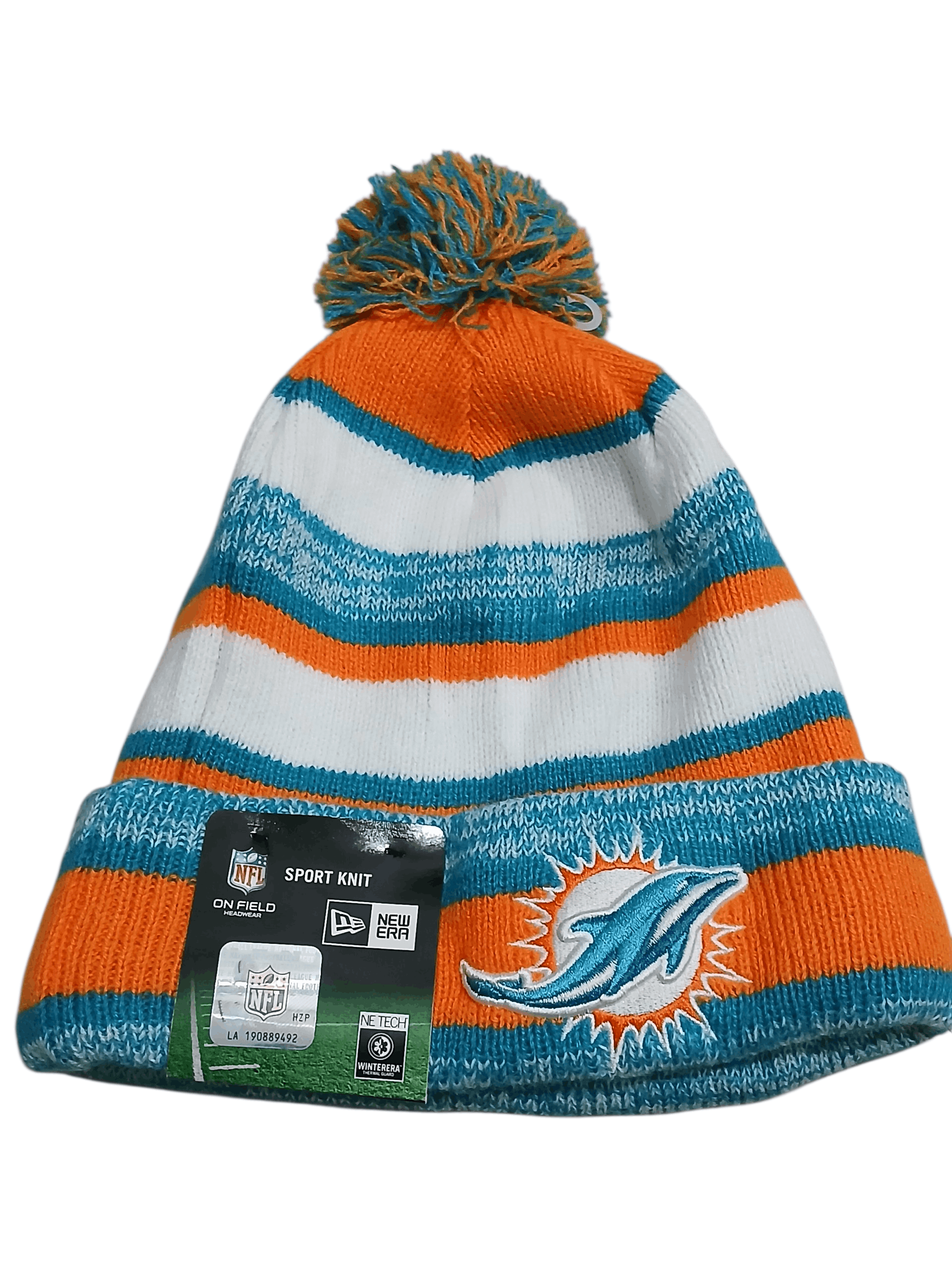 NFL MIAMI DOLPHINS NEW ERA KNIT POM HAT BEANIE RARE NFL Size ONE SIZE - 1 Thumbnail