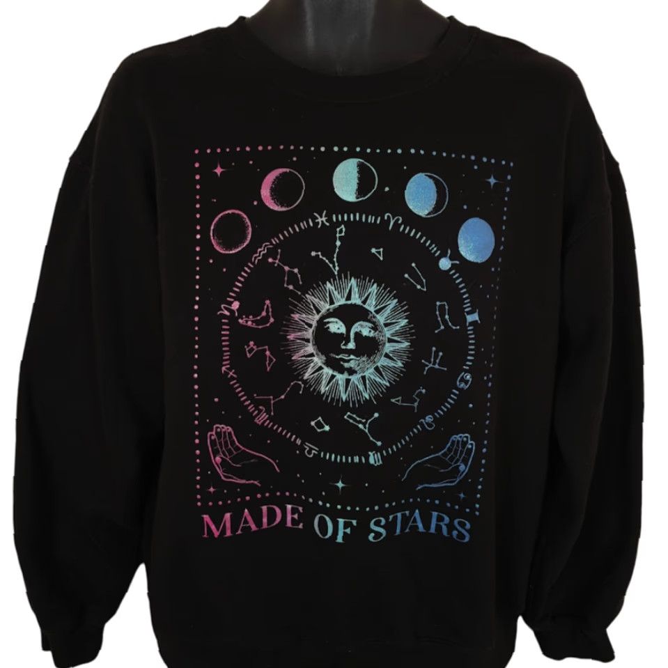 Vintage Zodiac Sign Chart Sweatshirt Mens Size Medium Black Astrology Made Of Stars Size US M / EU 48-50 / 2 - 2 Thumbnail
