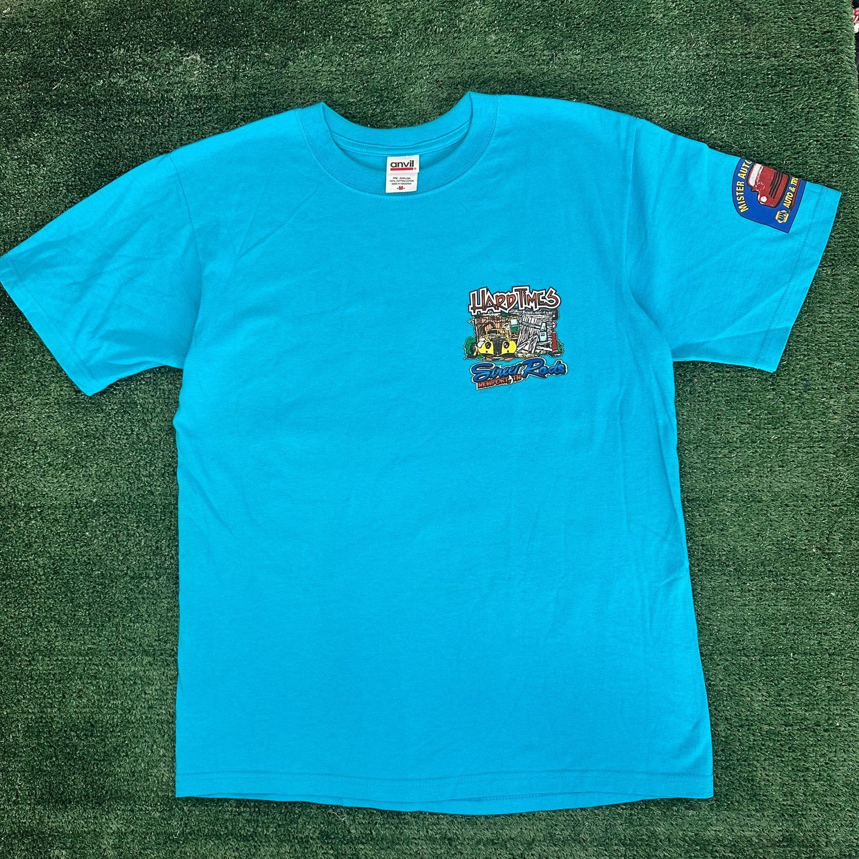 Anvil Vintage Y2K Moonshine Rod Run Car Show T-Shirt Blue M Retro Size US M / EU 48-50 / 2 - 5 Thumbnail