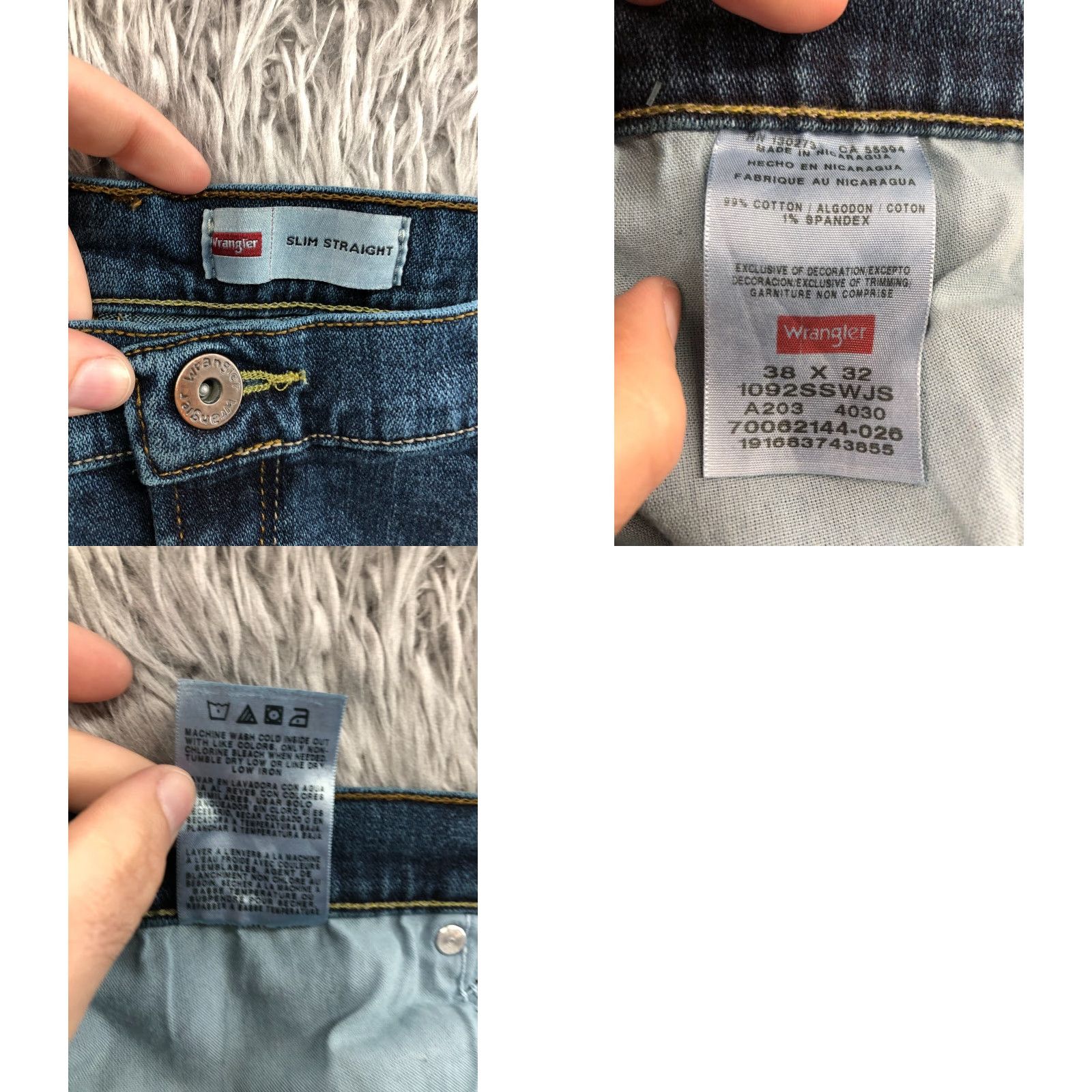 Wrangler Wrangler Slim Straight Jeans Size 38x32 Mens Mid Blue Wash Jeans Size US 38 / EU 54 - 9 Thumbnail